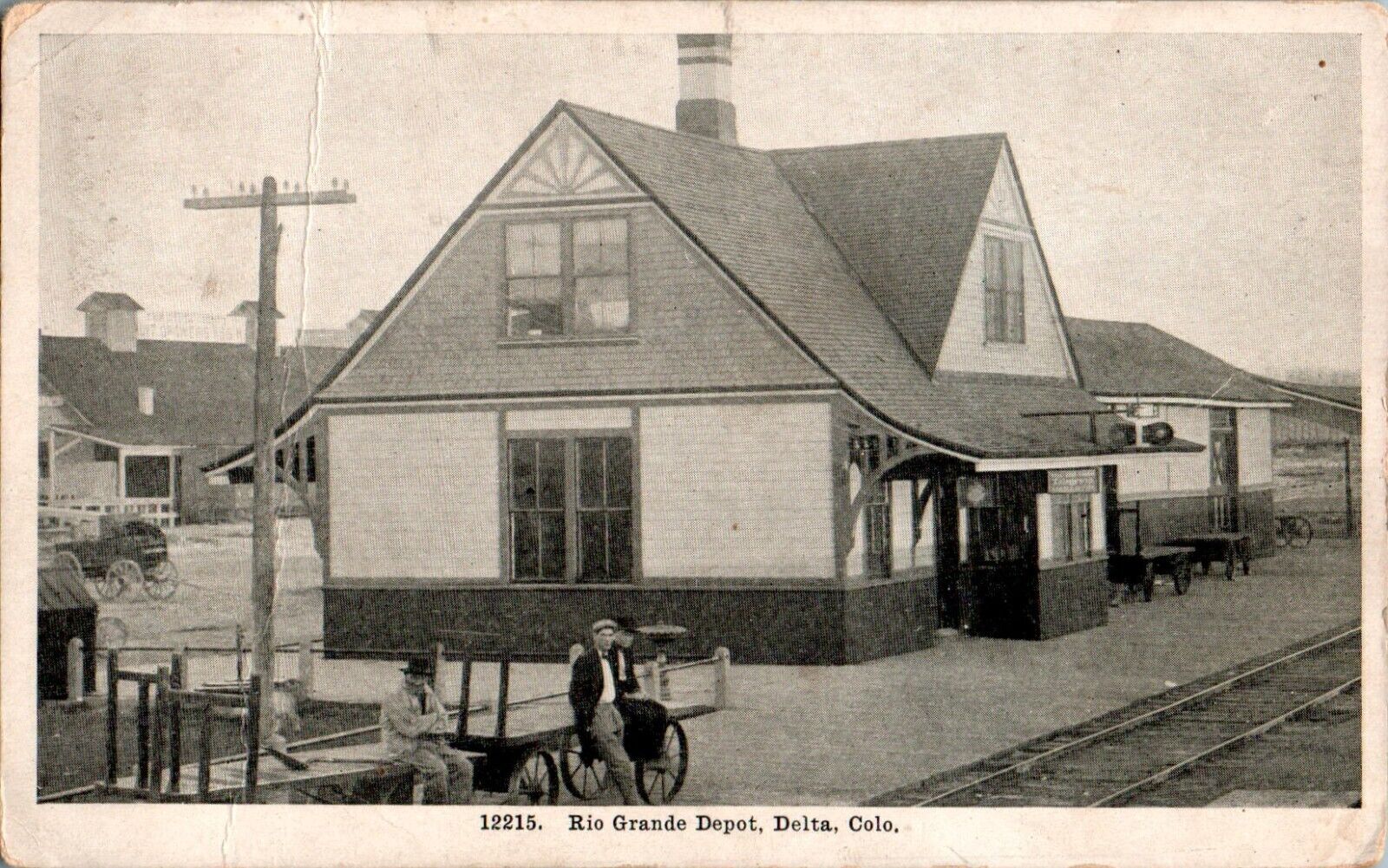 Rio Grande Depot, Delta, Colorado CO 1911 Postcard