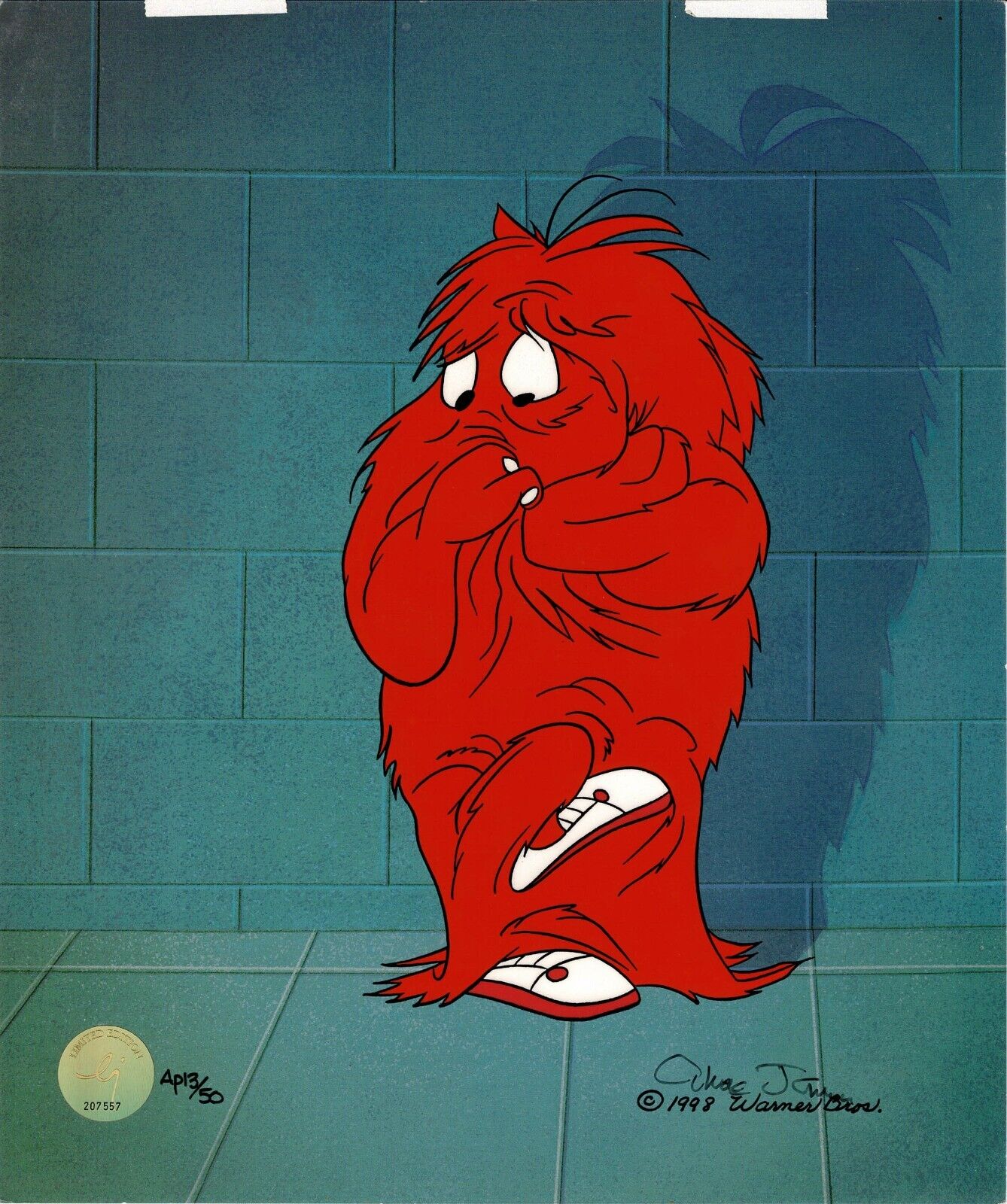 Chuck Jones SIGNED GOSSAMER Limited Edition Cel of 200 Looney Tunes WB 1998 OH