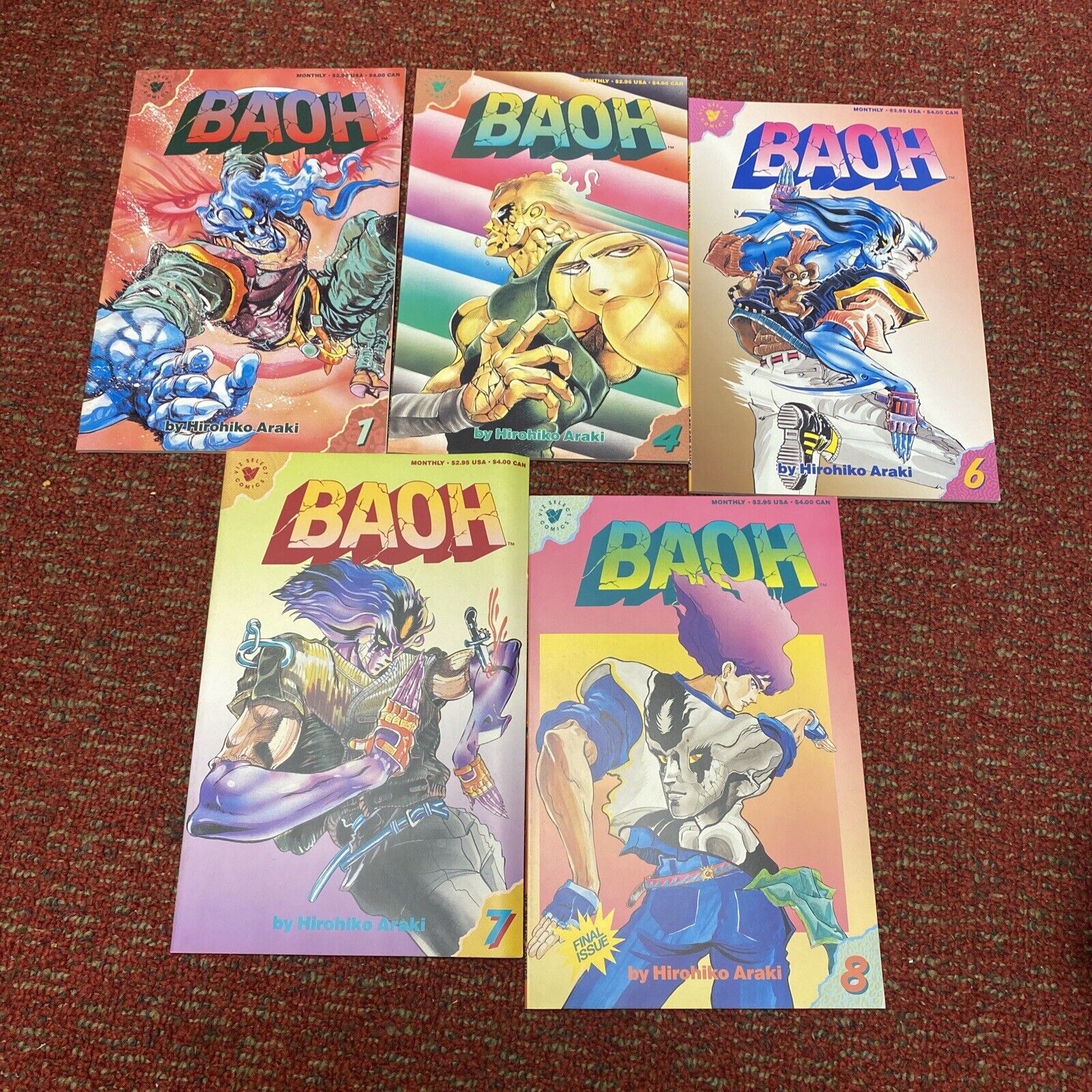 Baoh #1, 4, 6,7,8 Manga Hirohiko Araki - Viz Select Comics