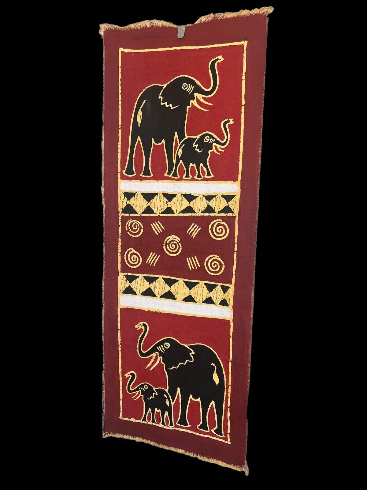 African-inspired Hand Painted Canvas Wall hanging art Elephants