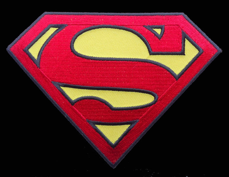 Superman shield logo EMBROIDERED TACTICAL COMBAT  3.5 INCH  HOOK PATCH 