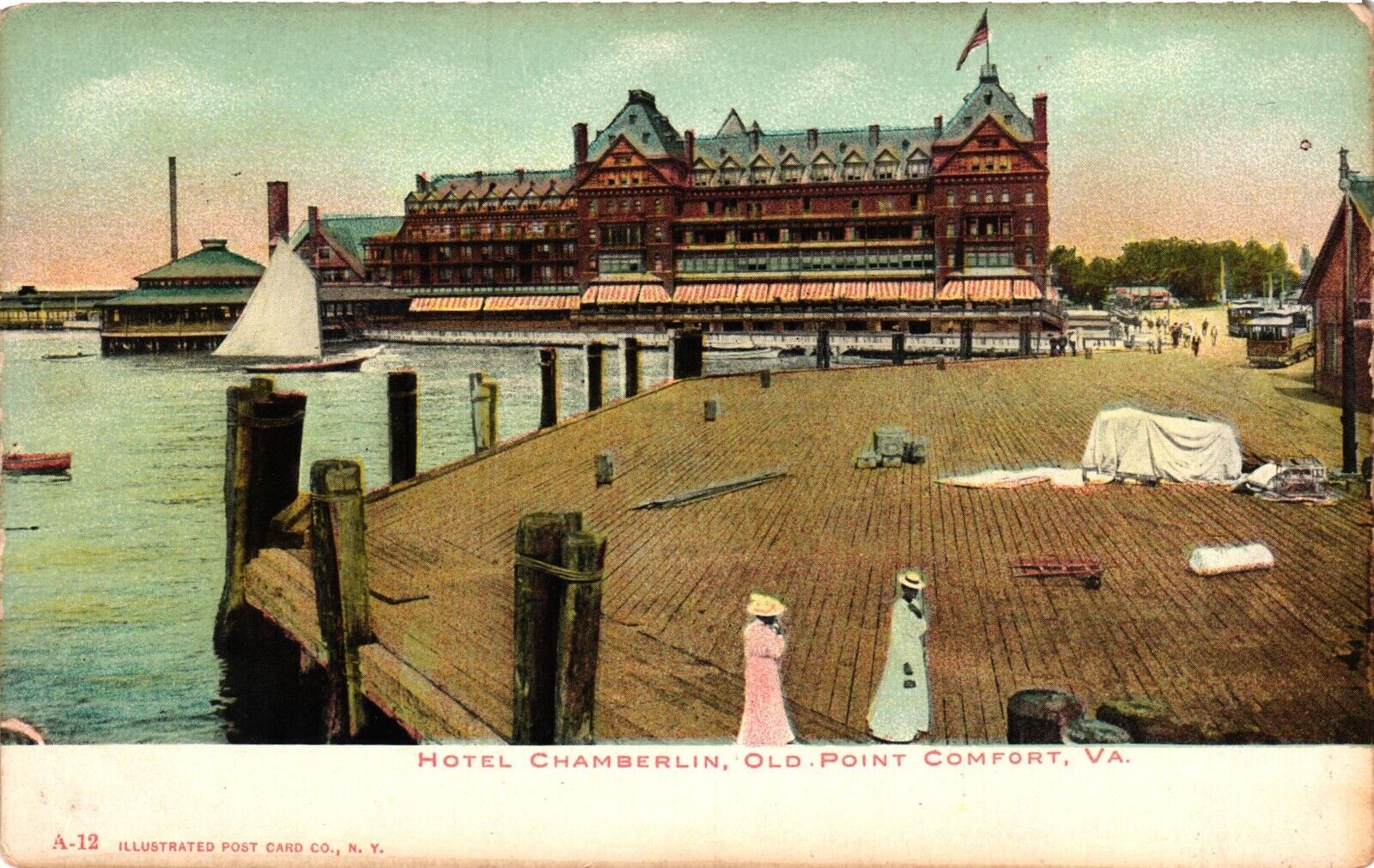 Hotel Chamberlain Old Point Comfort Virginia VA Unposted c1901 Vintage Postcard