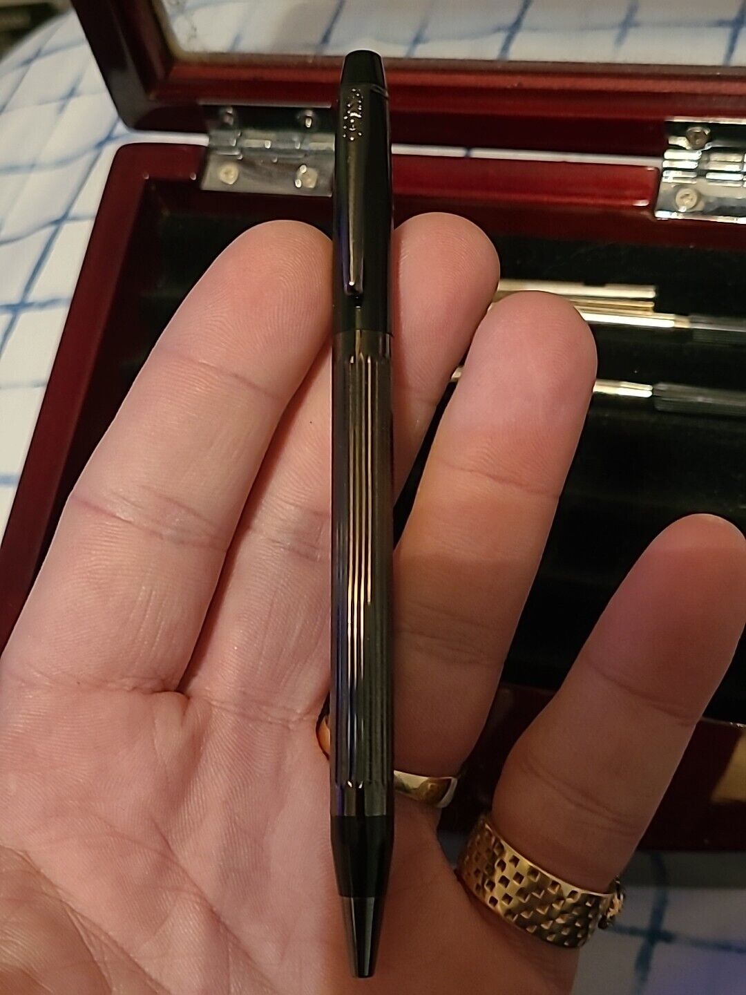 Cross Metropolis Ballpoint Pen Jet Black And Lacquered Black Rare Pen. Needs Ink