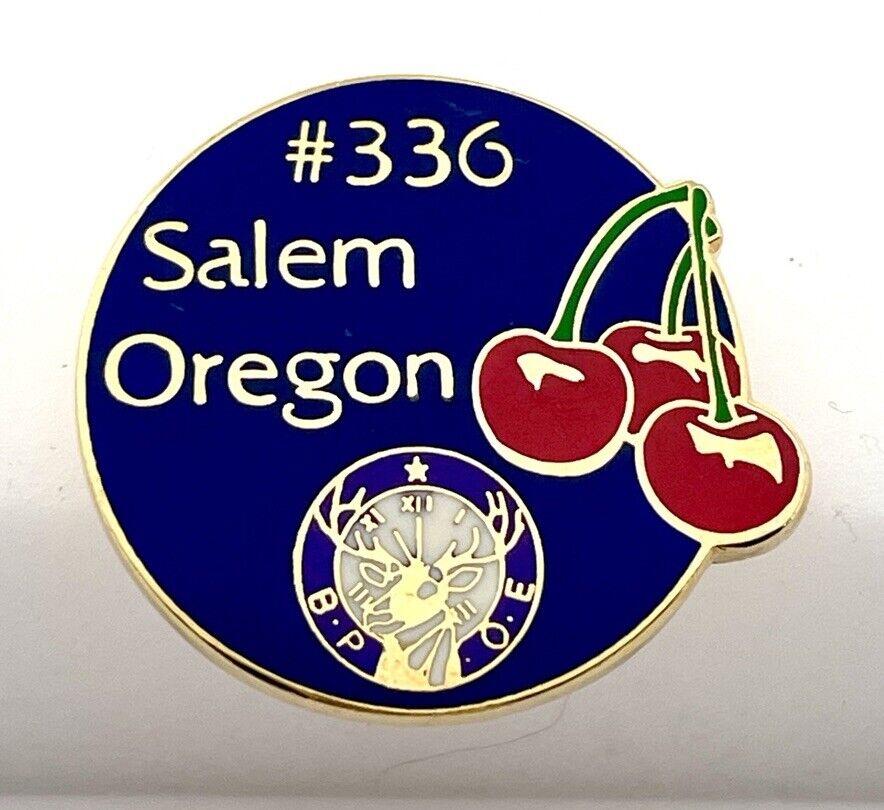 BPOE Salem OR Oregon Elks Lodge #336 Vintage Lapel Pin Cherries