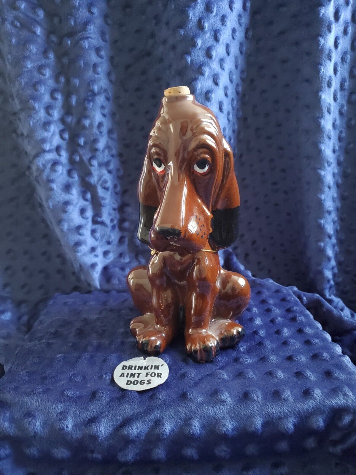 Vintage Decanter Enesco Ceramic DRINKING AIN\'T FOR DOGS Hangover Dog LIQUOR BAR