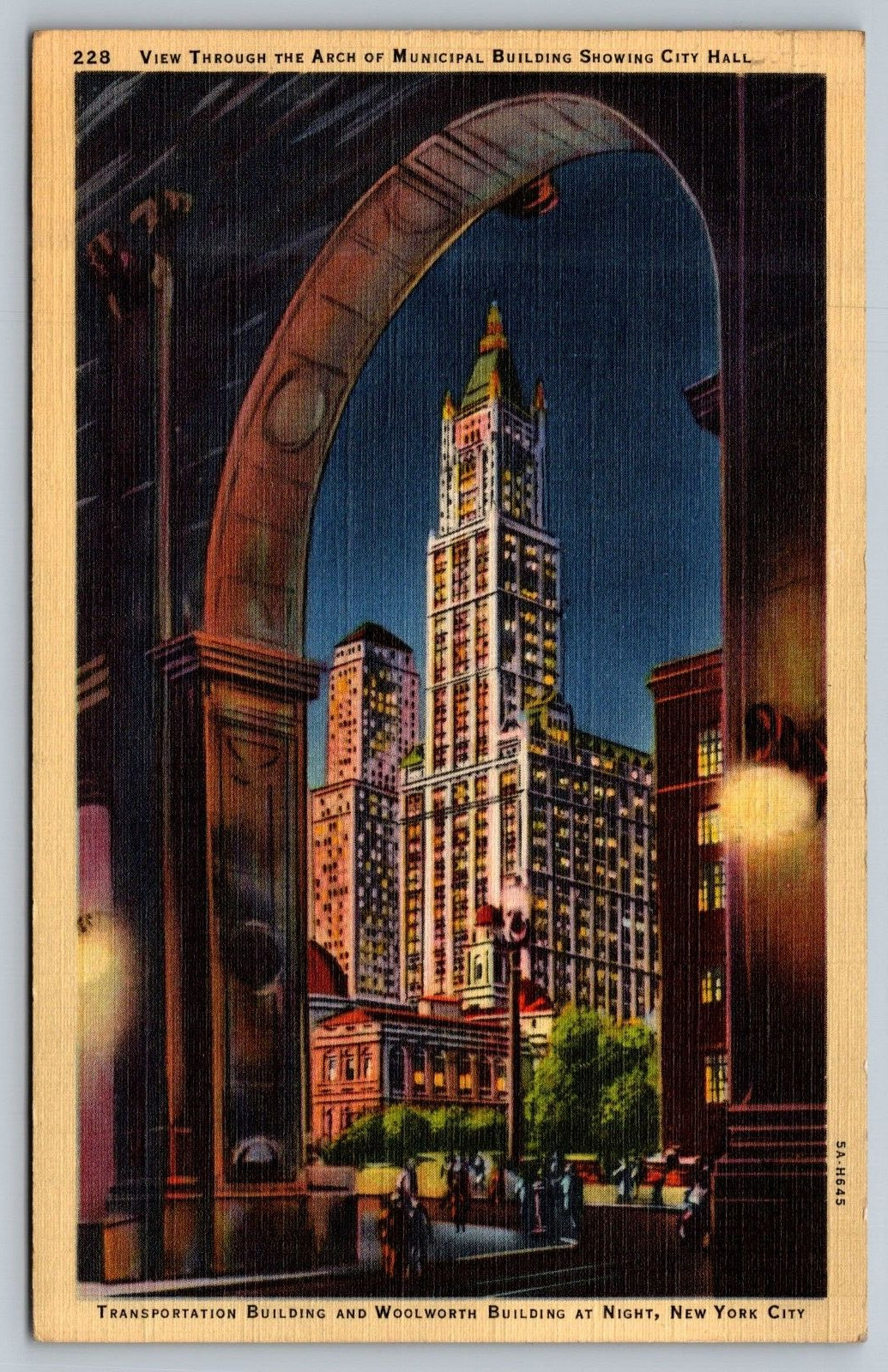 Postcard, Municipal Building, New York City, Unposted