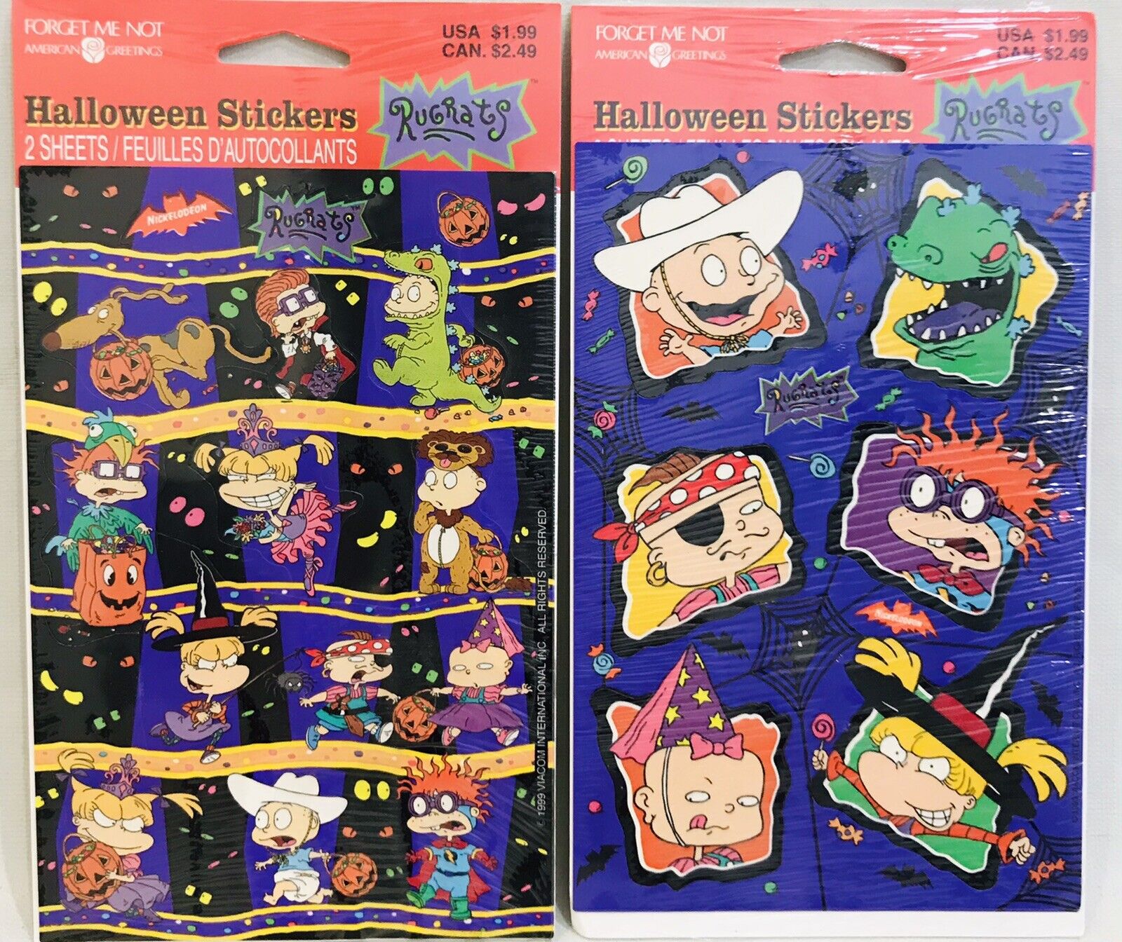 American Greetings vintage Rugrats Halloween Stickers Sealed Rare Y2K