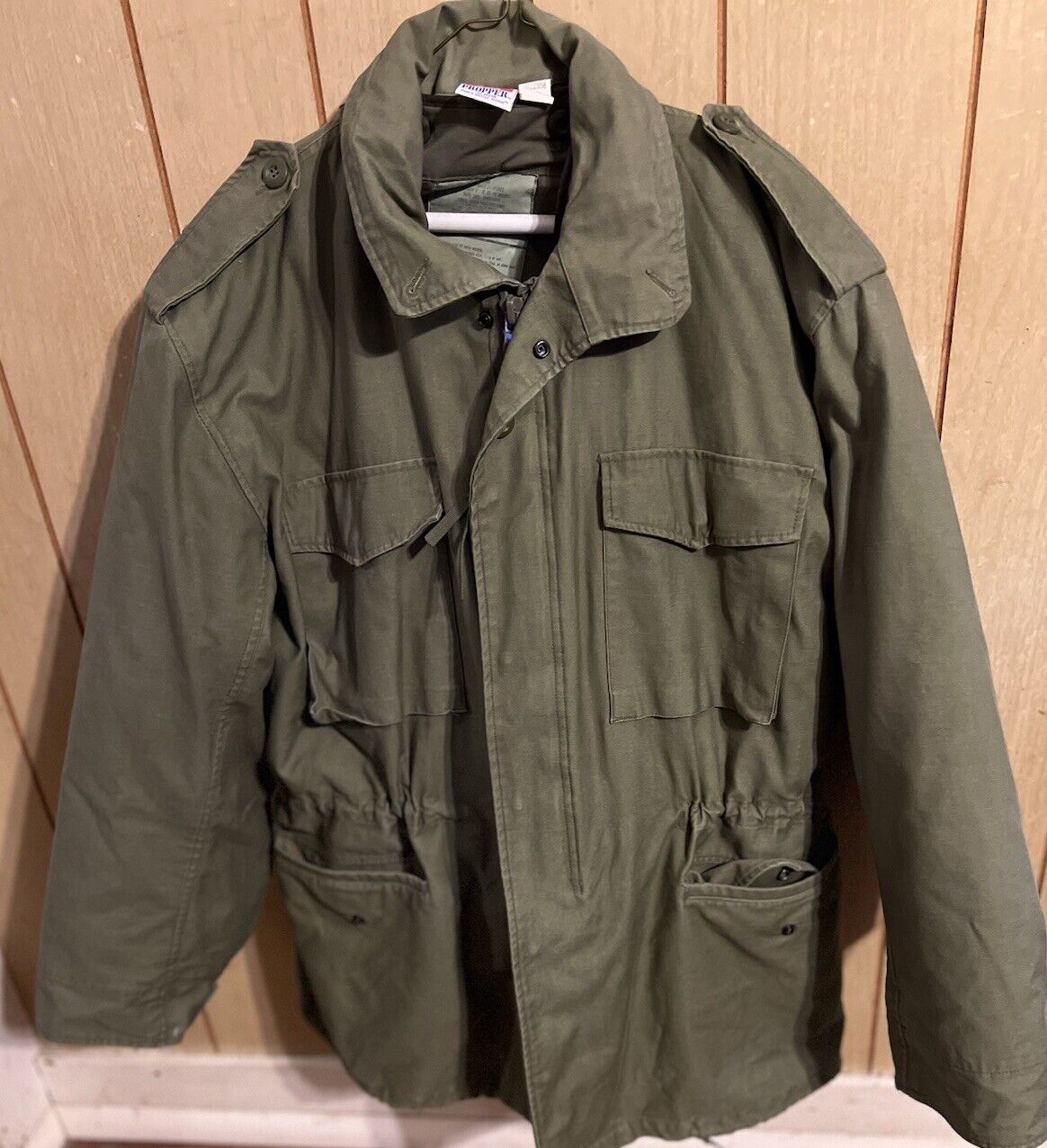 Vintage  US Military M65 Cold Weather Field Coat Jacket sz Large Long with liner