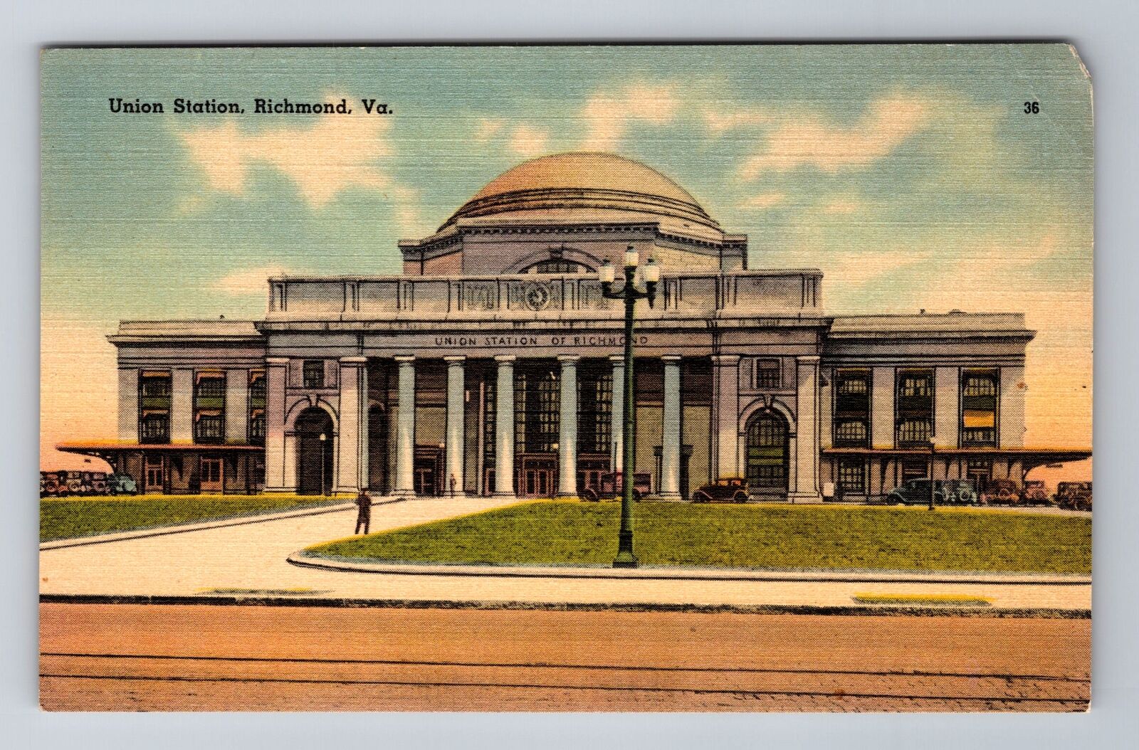 Richmond VA-Virginia, Opened 1919 Union Station, Antique Vintage Postcard