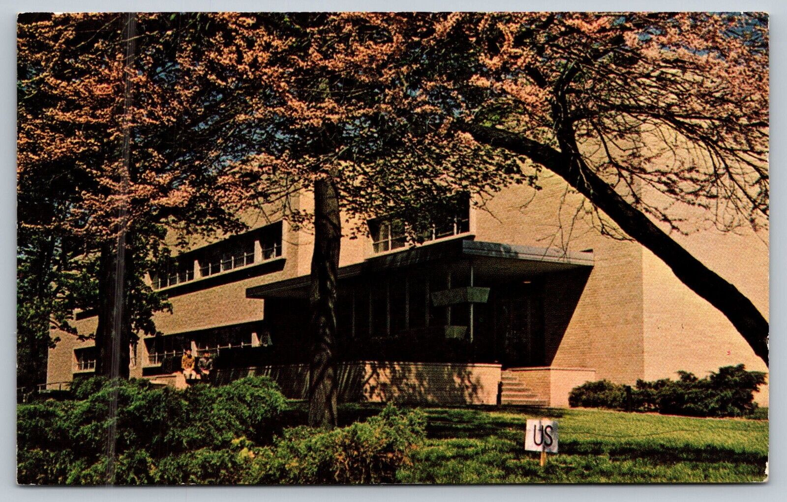 Postcard Lincoln Library, Bradley University, Peoria IL