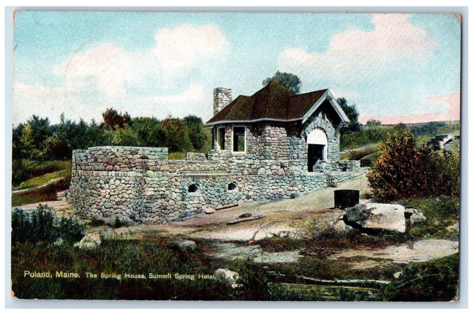 1911 The Spring House, Summit Spring Hotel, Poland ME Henniker NH Postcard