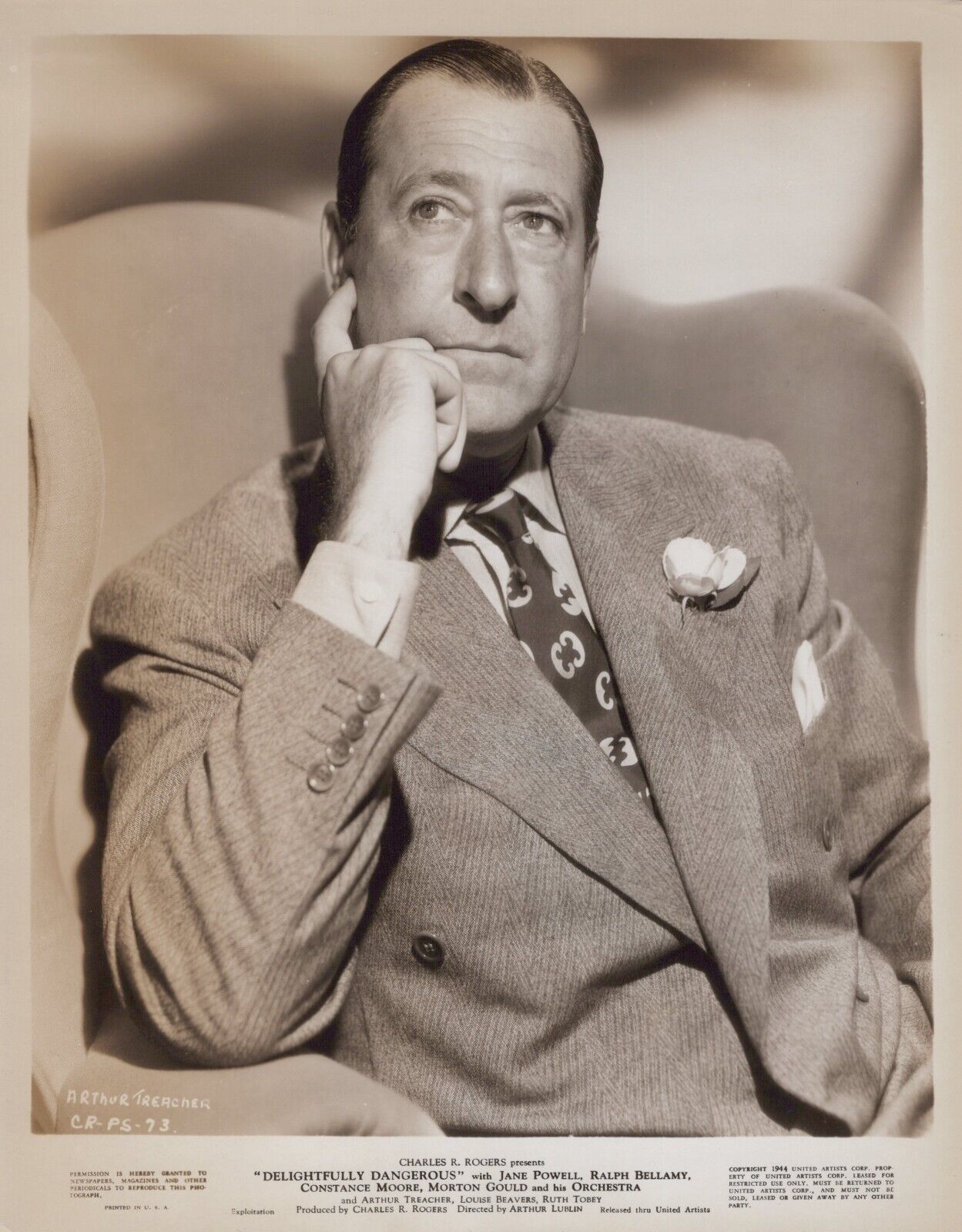 Arthur Treacher (1944) ❤ Vintage Handsome Hollywood Photo K 540