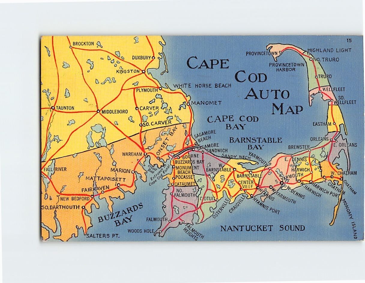 Postcard Driving Distances Map, USA