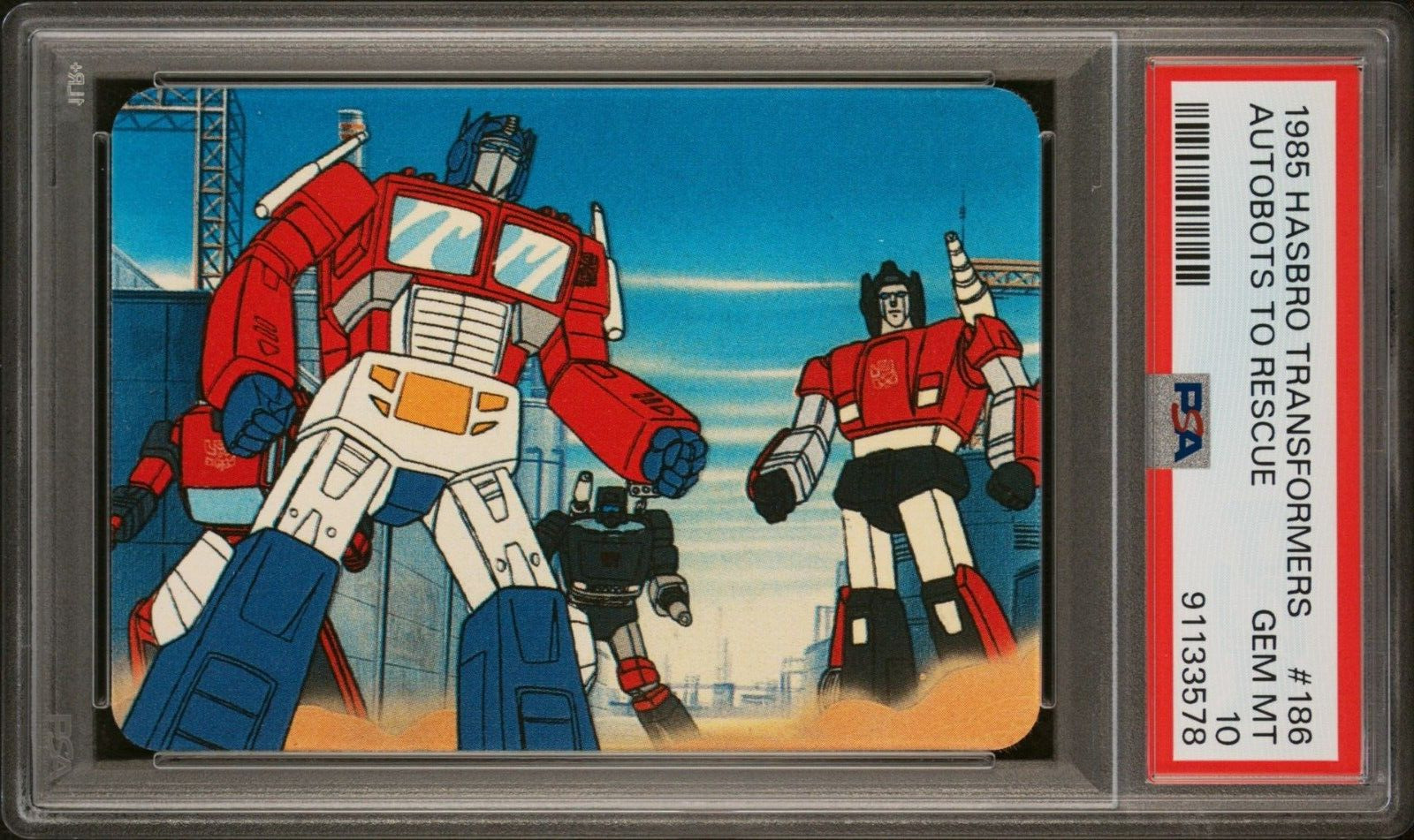 1985 Hasbro Transformers #186 Autobots to the Rescue - OPTIMUS PRIME - PSA 10