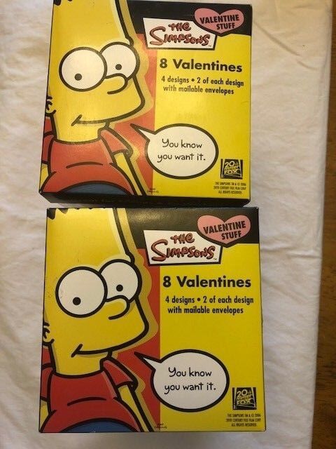 The Simpsons Lot Of 2 Valentines Stuff New In Original Box Vintage