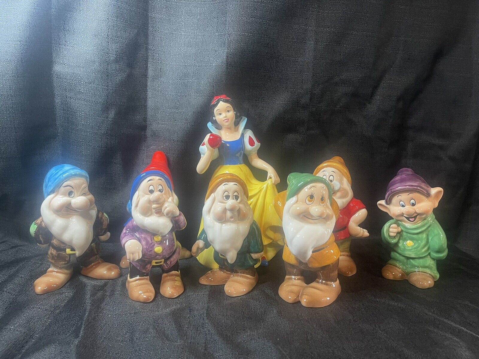 Vintage Snow White and Seven Dwarfs Figurines - Japan