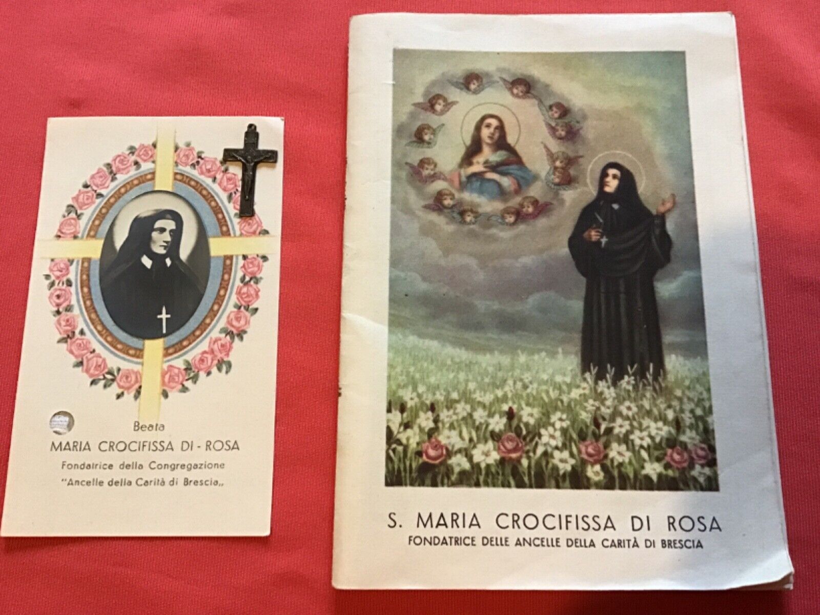 Special RELIC Saint Maria crocifissa crucified di Rosa ex indumentis 1940th
