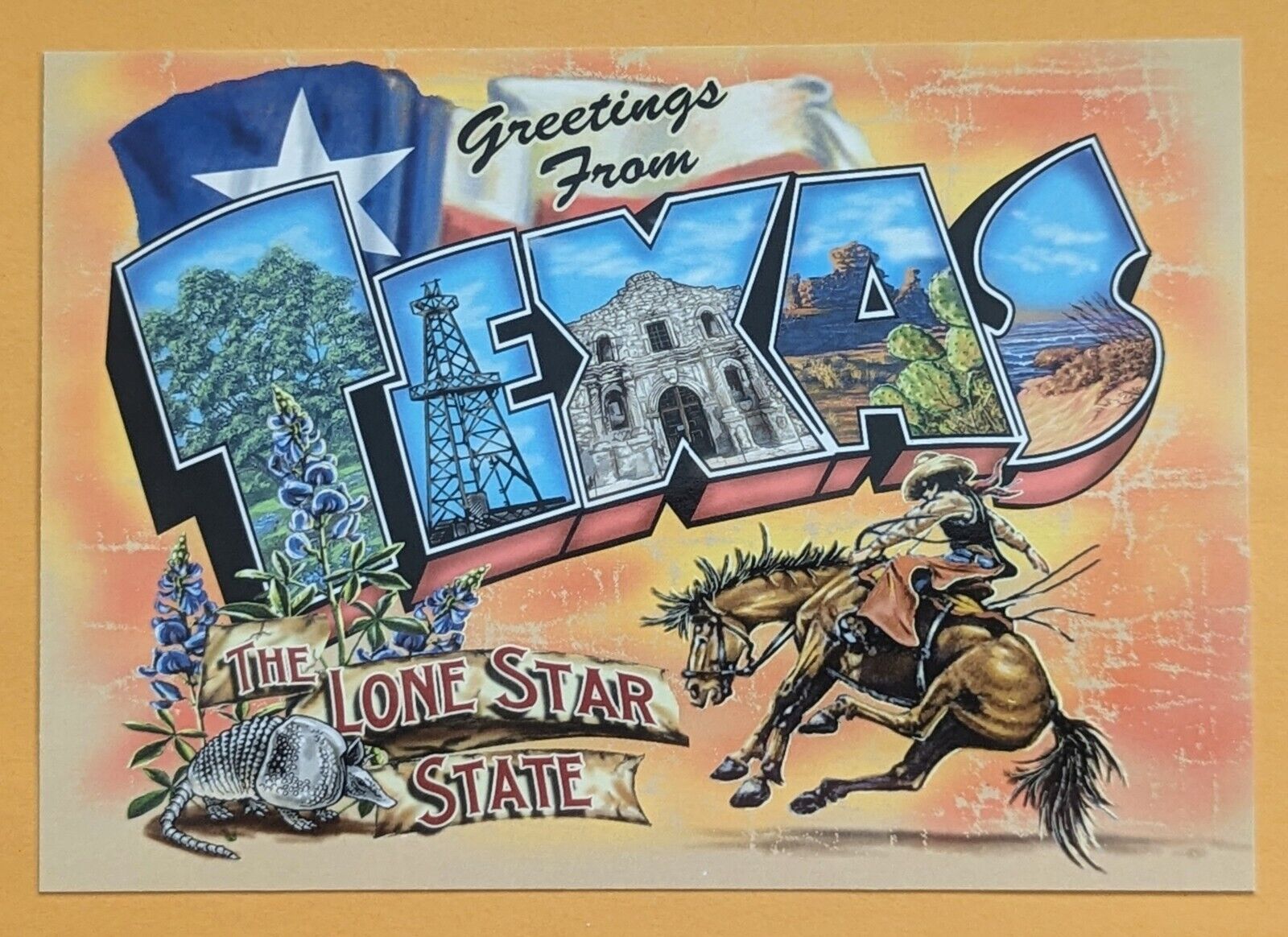 Postcard TX: Greetings From Texas - The Lone Star State 