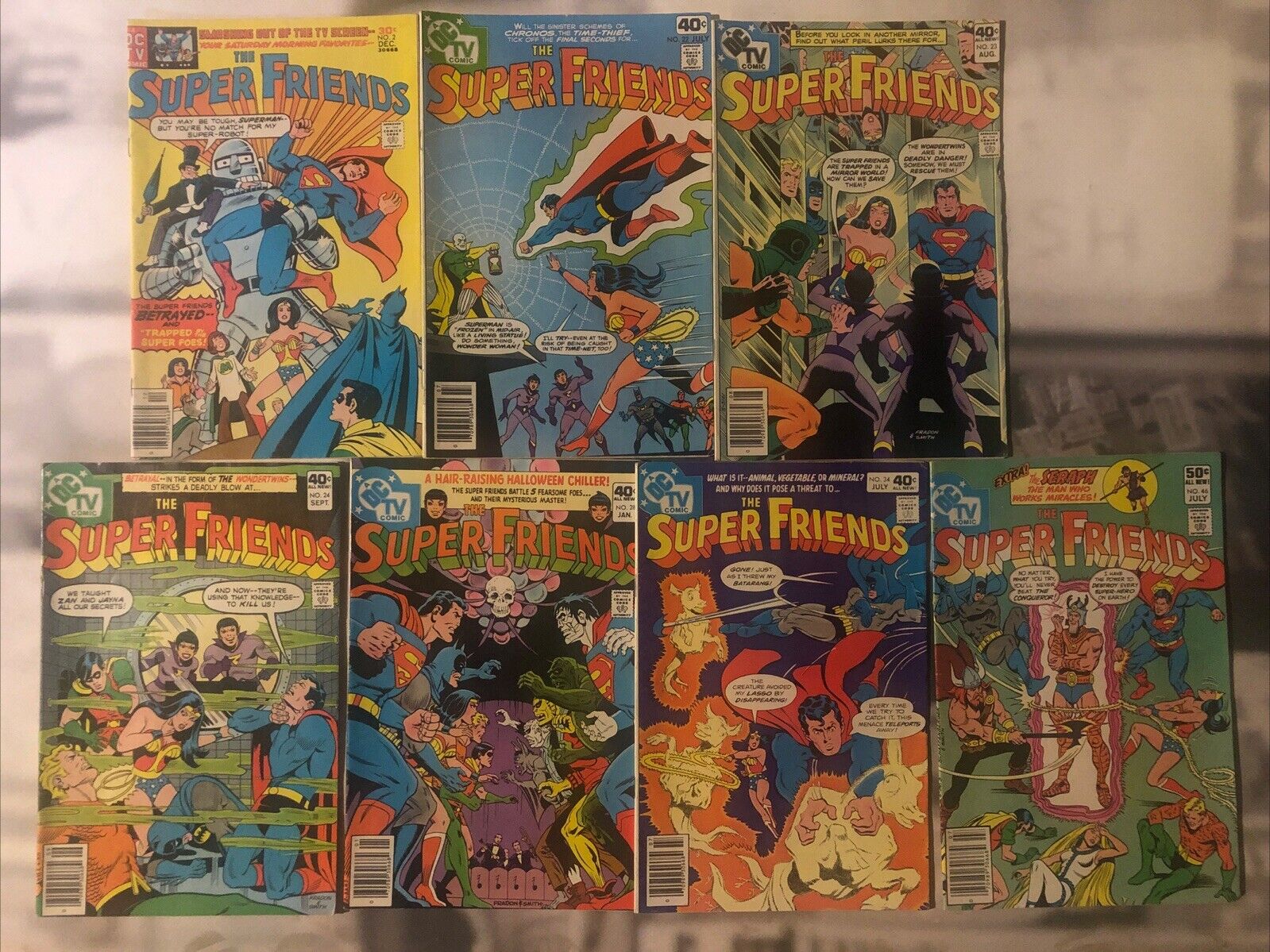 Super Friends Comic 2 22 23 24 28 34 46 1976 series DC comics  B17SL