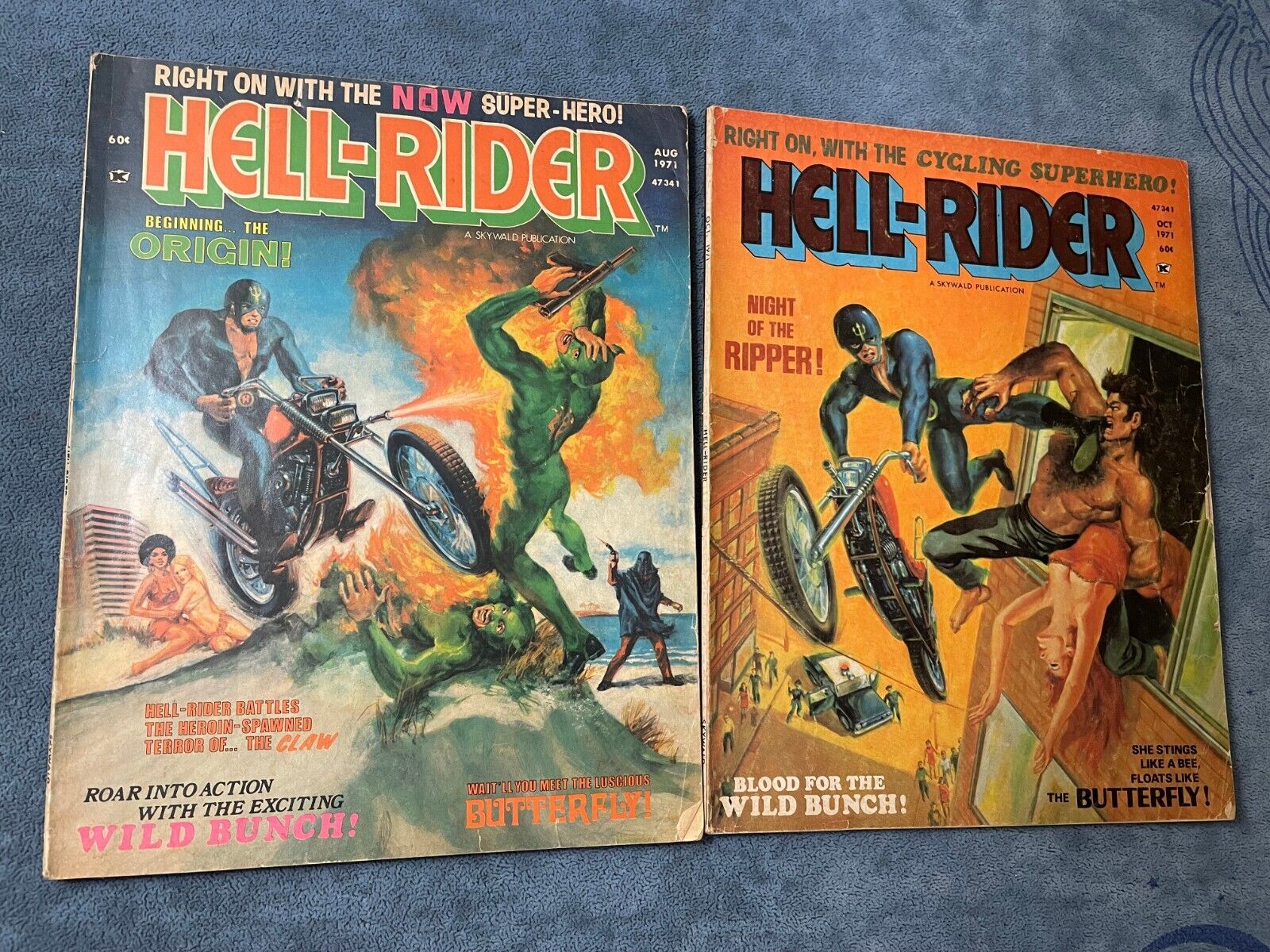 Hell-Rider #1-2 Skywald 1971 HTF Ghost Rider Prototype Complete Run VG-VG/FN