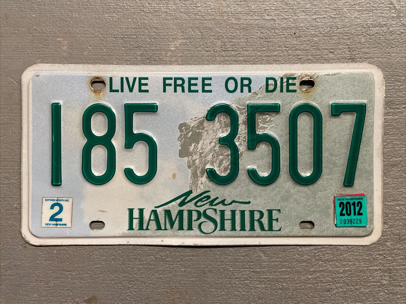 NEW HAMPSHIRE LICENSE PLATE OLD MAN MOUNTAIN RANDOM LETTERS/NUMBERS FAIR