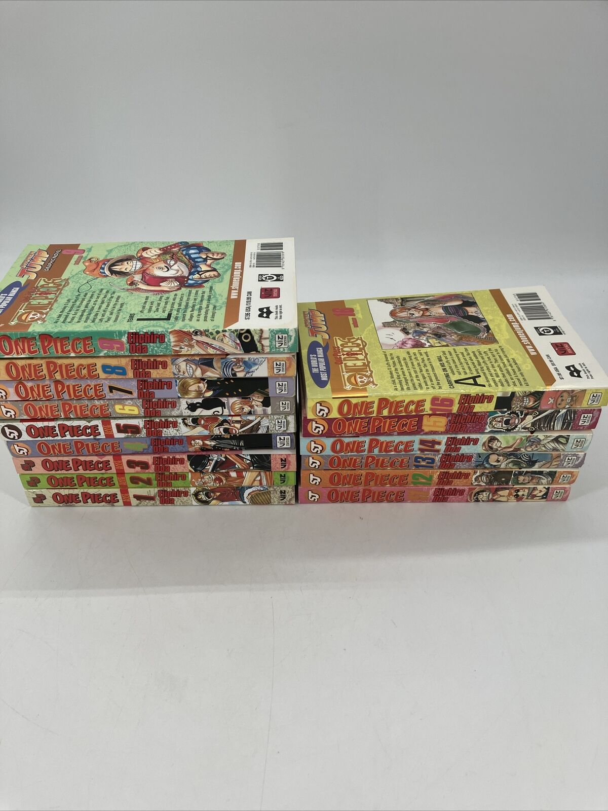 One Piece Manga Lot of 15 Vol 1-9 & 11-16 11 Gold Foil Covers 7 1st Printing