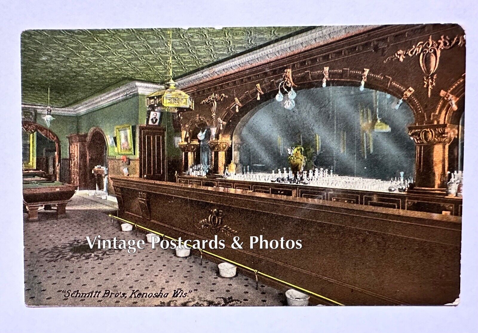 Kenosha Wisconsin Schmitt Bros. Tavern Vintage Postcard 