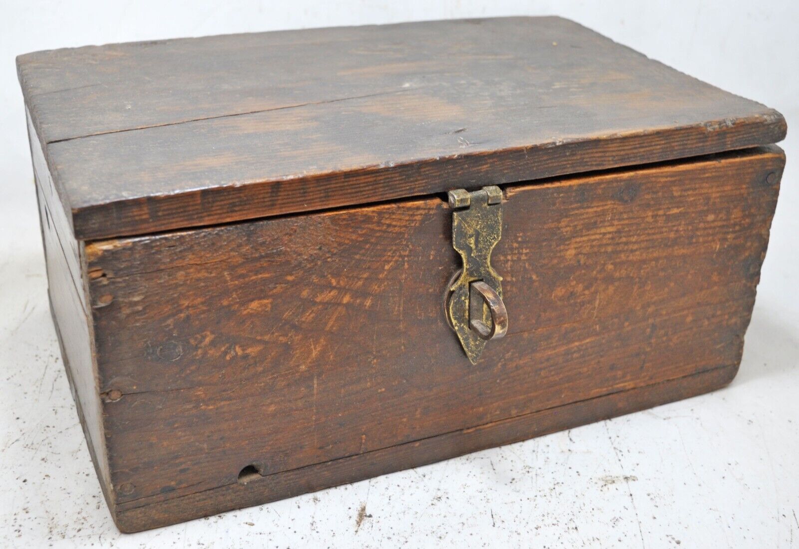 Antique Wooden Large Storage Chest Box Original Old Hand Crafted