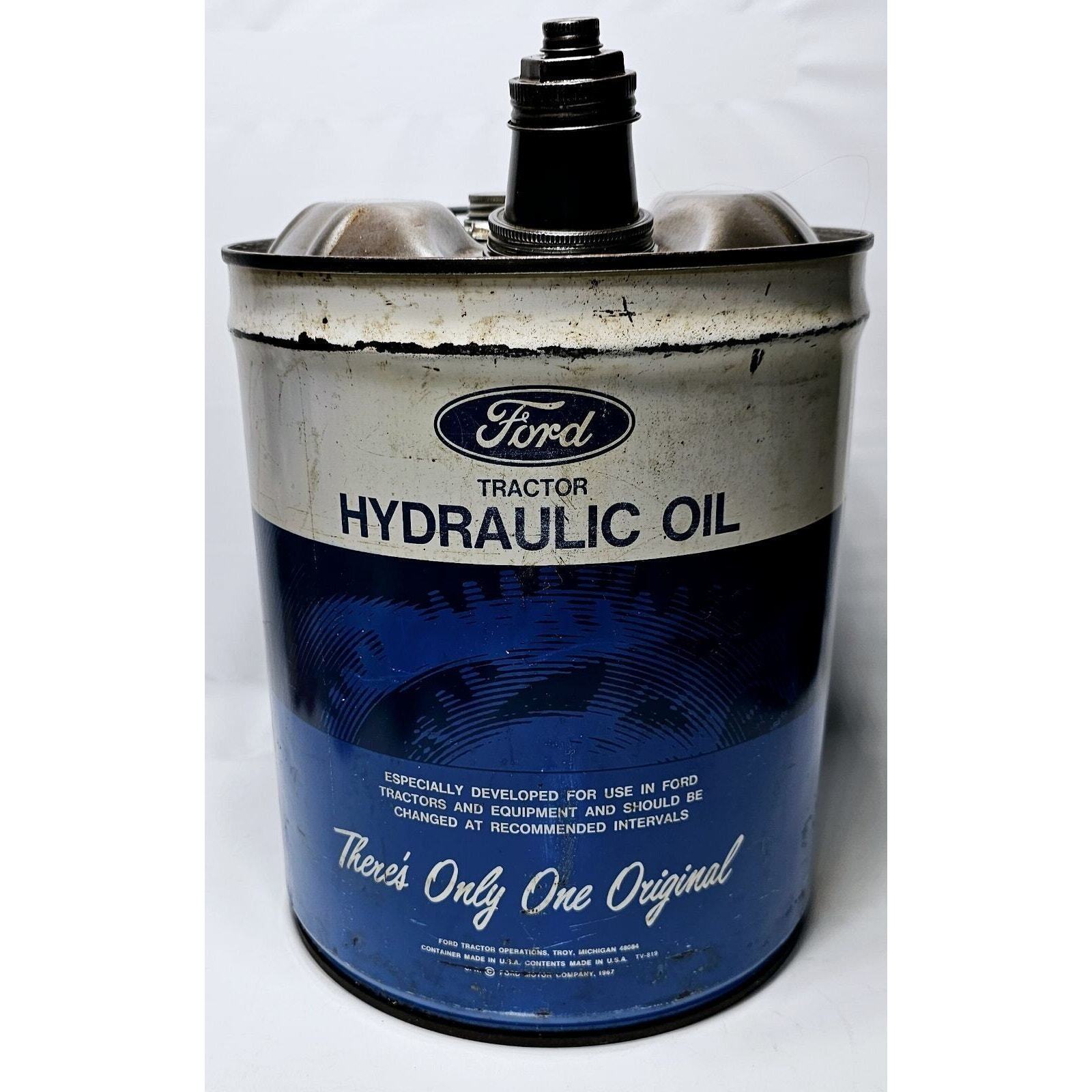 Vintage FORD Tractor Hydraulic Oil 5 Gallon Can EMPTY Made In USA Collectible