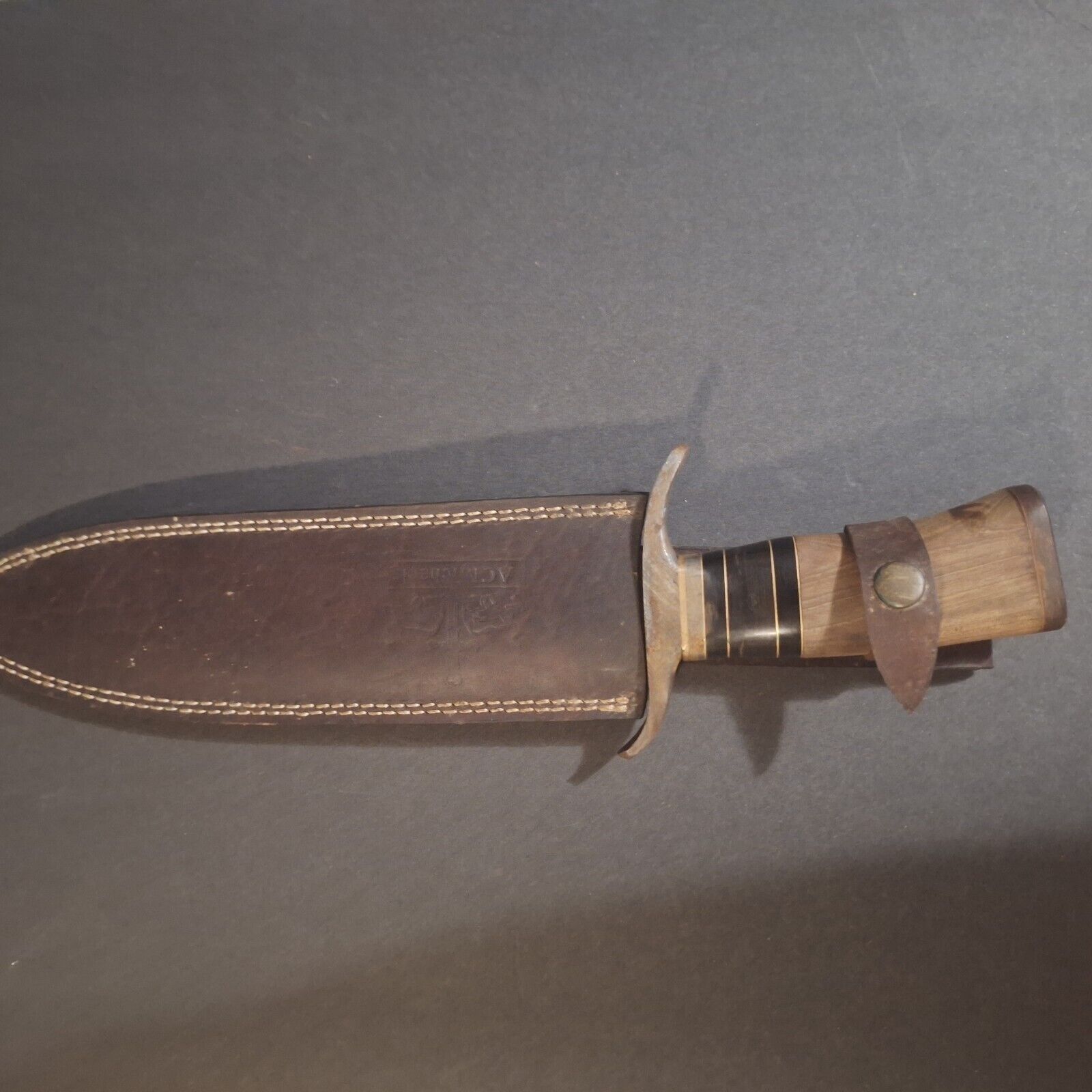 Vintage AC Michaels Hunting Knife With Custom Sheath