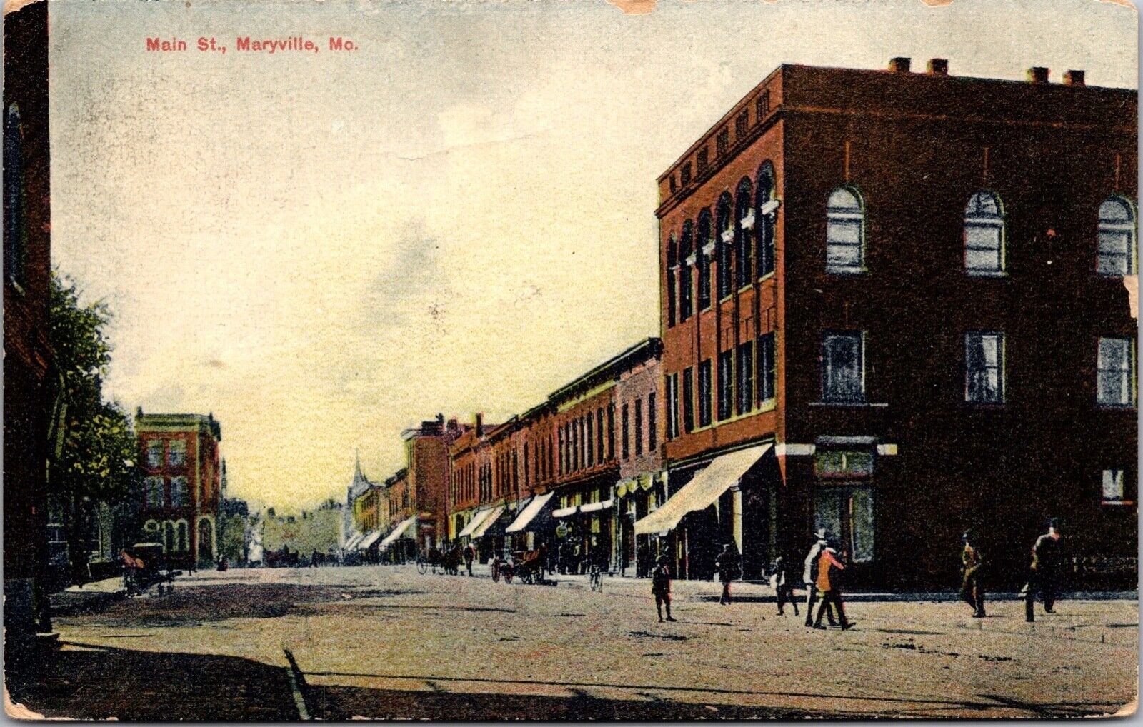 Postcard Main Street in Maryville, Missouri~136215