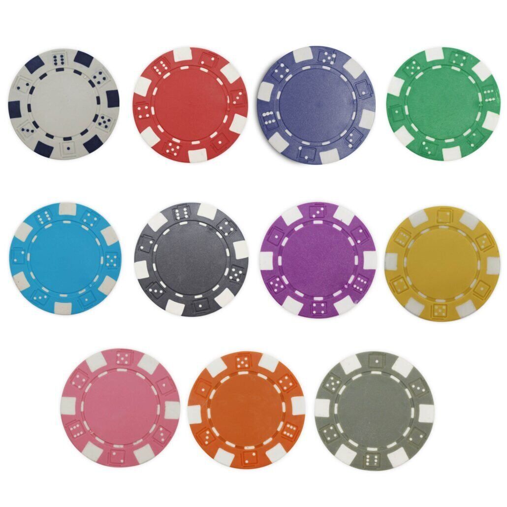 Bulk 1000 Dice Edge Poker Chips 11.5 gram - Pick Your Colors