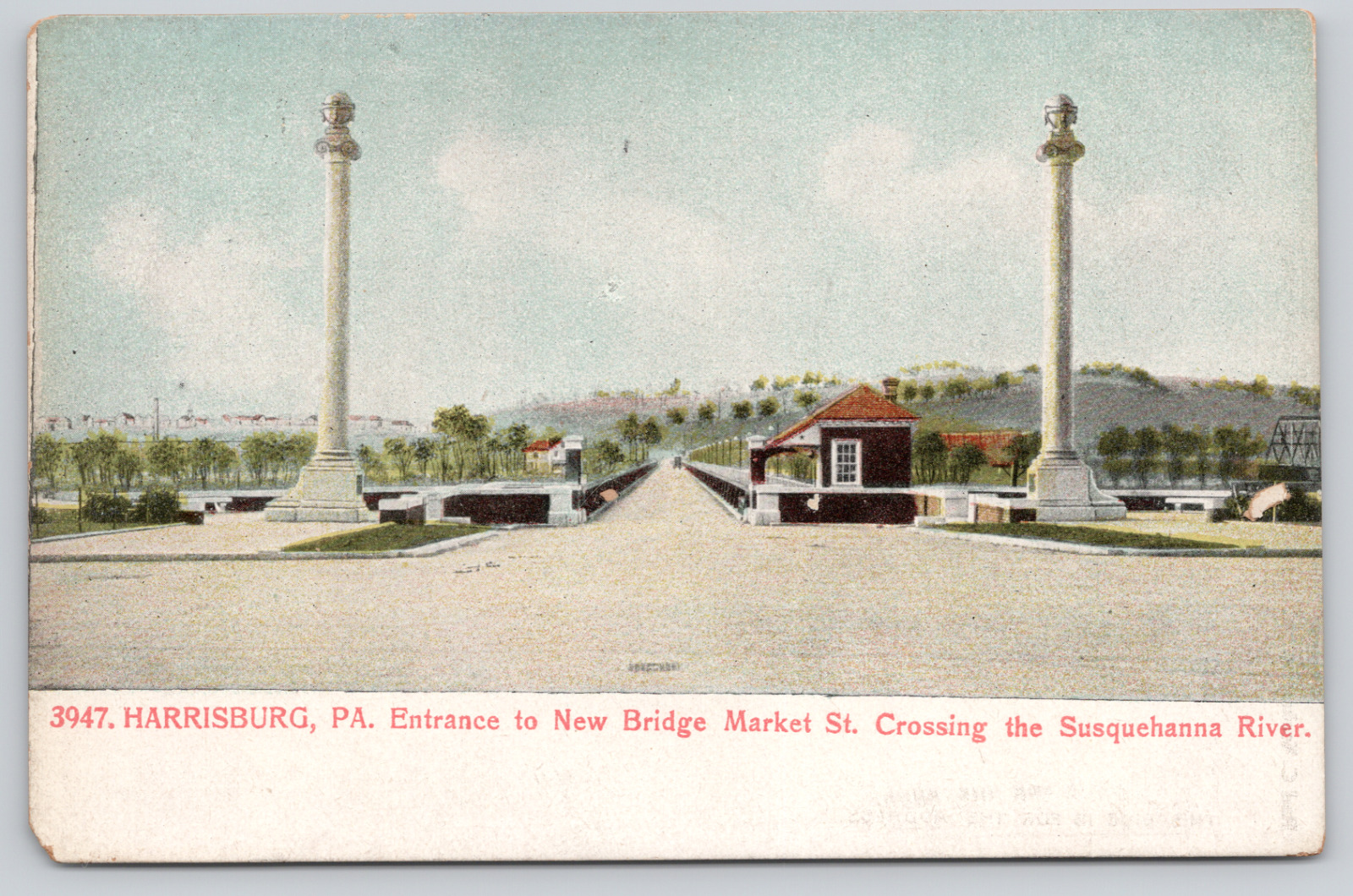 Postcard Harrisburg, PA, Entrance to New Bridge Market St. Crossing A1002