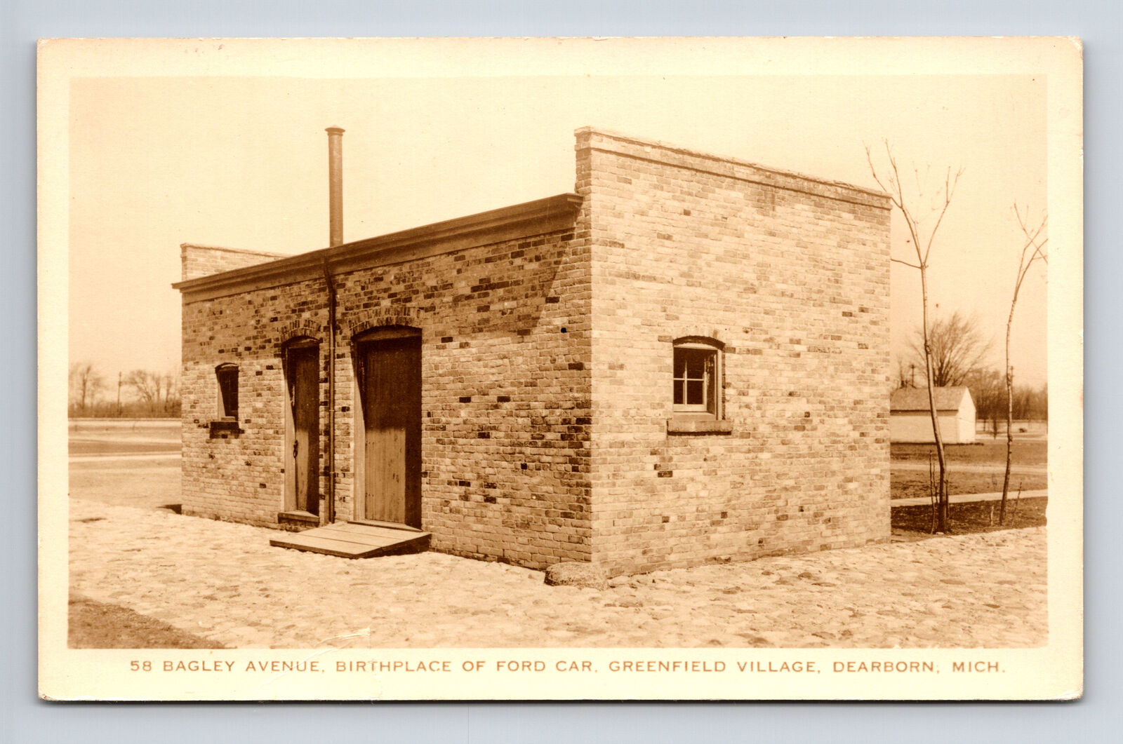 RPPC Bagley Ave Birthplace of Ford Car Dearborn Michigan MI Postcard