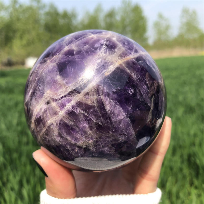 850g Natural Dream amethyst Ball Quartz Crystal Sphere Reiki Crystal Decor Gift