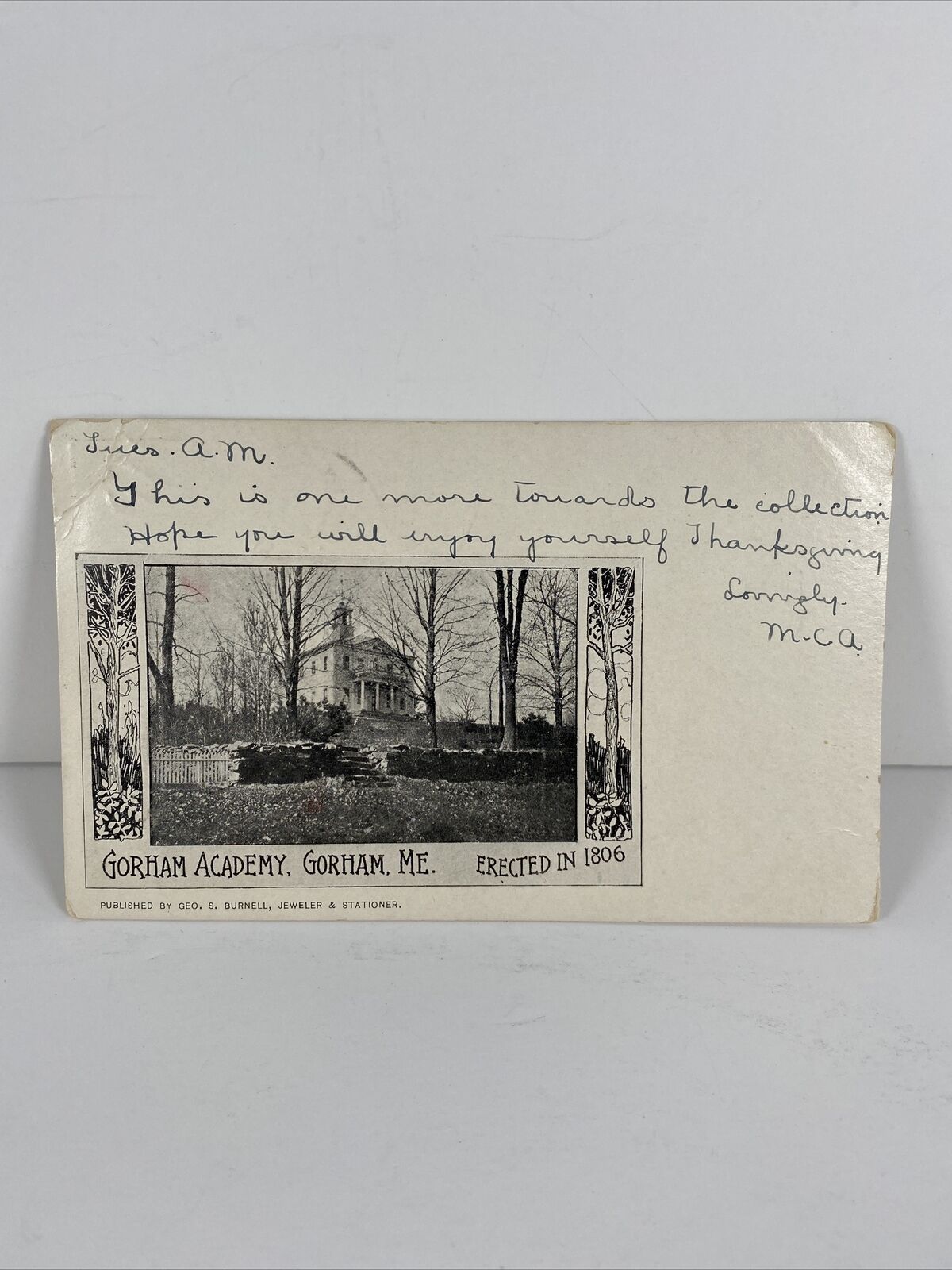 Vintage Post Card PC Gorham Academy Gorham, ME Maine Posted 1904