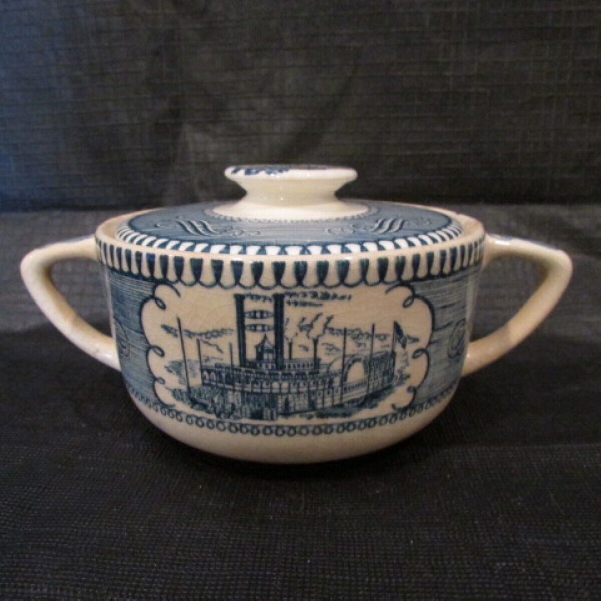 Currier and Ives Sugar Bowl & Lid