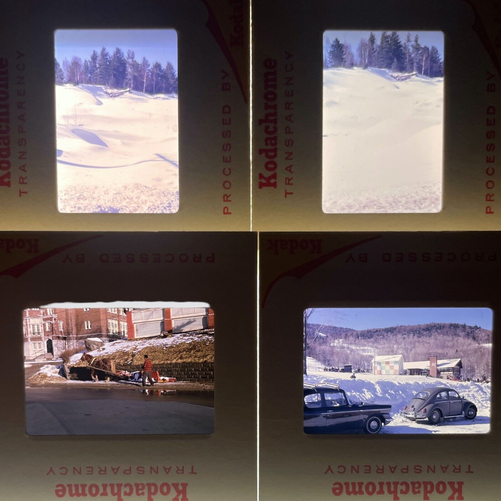 Lot of 25 1960s Whiteface Mountain Snow Ski Resort Town Kodachrome Color Slides