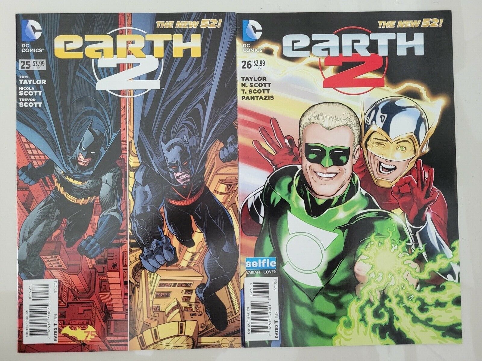 EARTH 2 #25 & 26 (2014) 1ST FULL VAL-ZOD SUPERMAN Vs CALVIN ELLIS DC VARIANTS