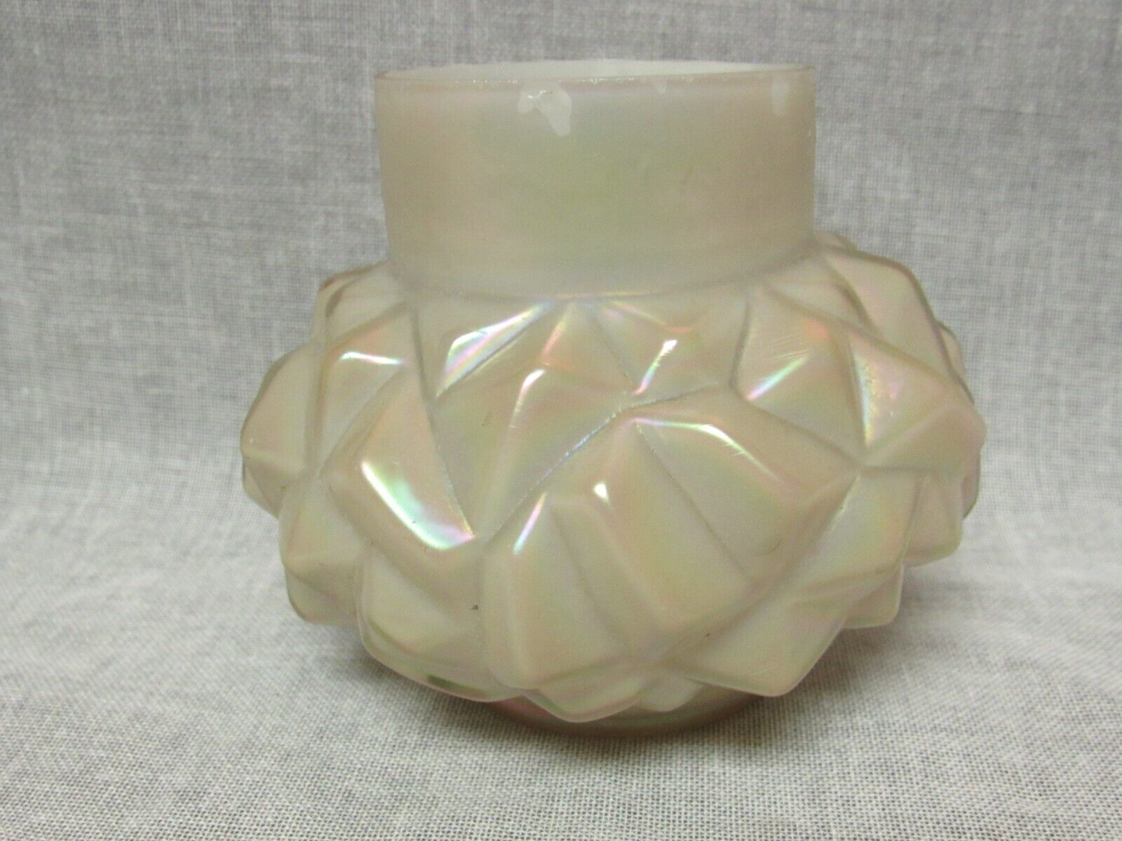 Circa 1900's Karlik Art Glass Austria Czech Iridescnet Pearl Pillows Vase #1