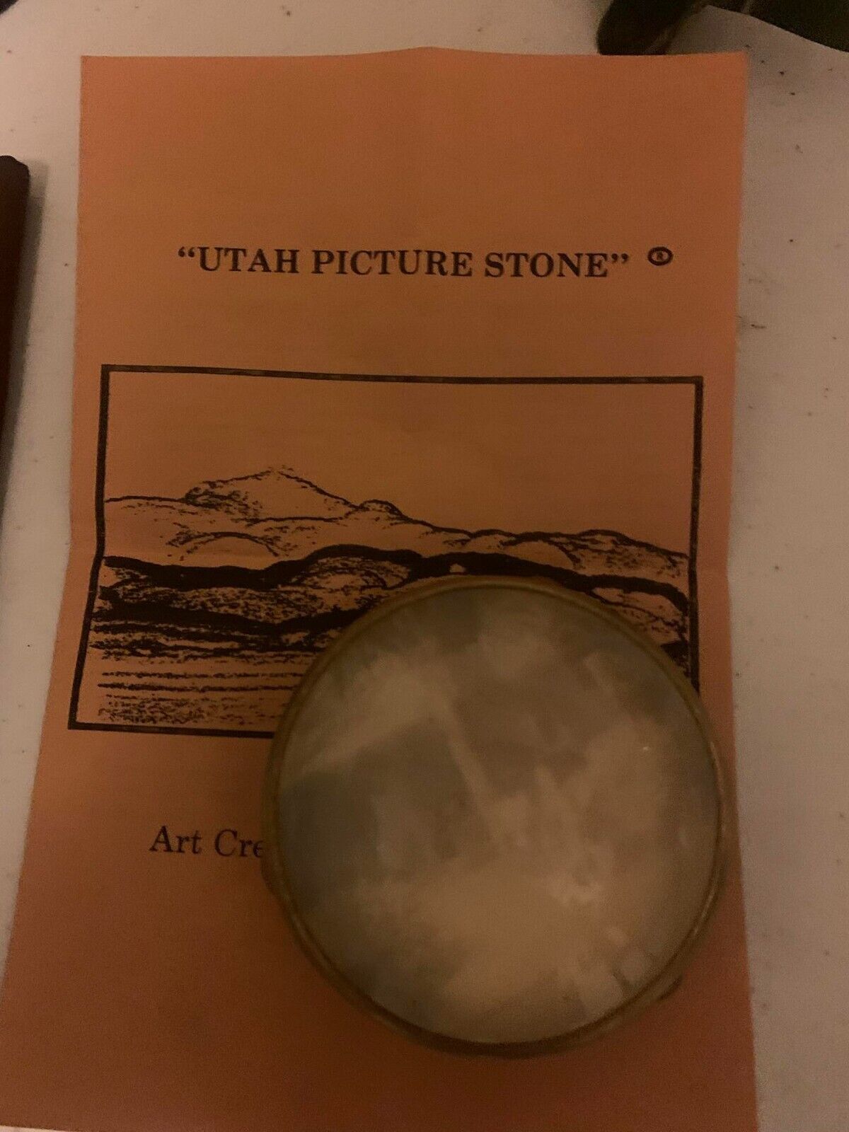 Utah Picture Stone Geo Scene Art Piece Paperweight 