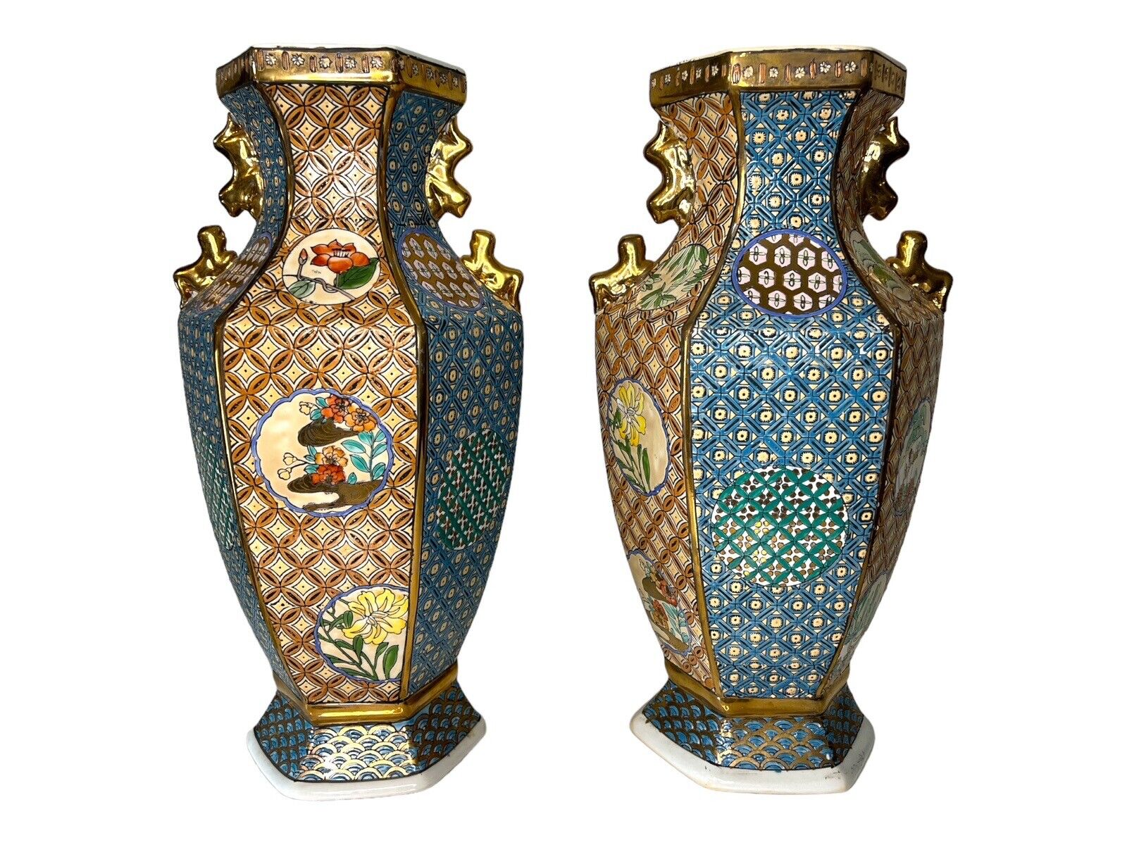 Vintage Oriental Vase Pair  15