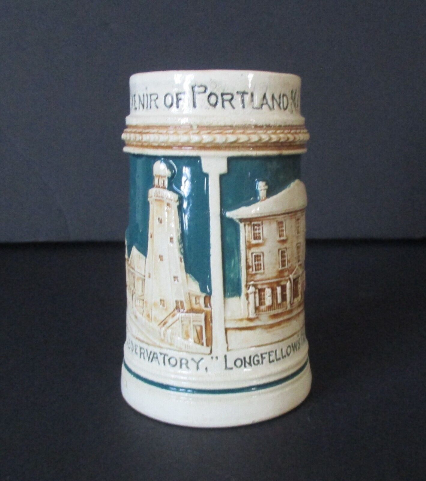 Late 19th Early 20th Century Souvenir Stein Observatory Portland Maine
