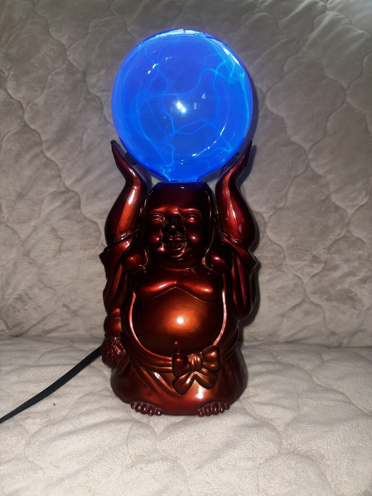 LumiSource Buddha Electra Lamp Tesla Plasma Globe Table Light Spencers Gifts EUC