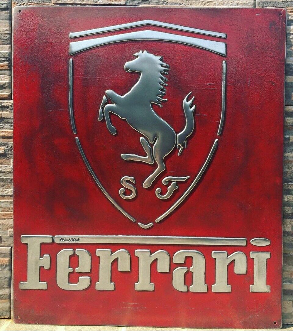 Vintage Ferrari Metal Sign(artisan foundry)