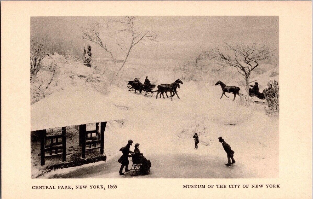c1933 Central Park In 1865 Museum Of New York City NY NYC Postcard