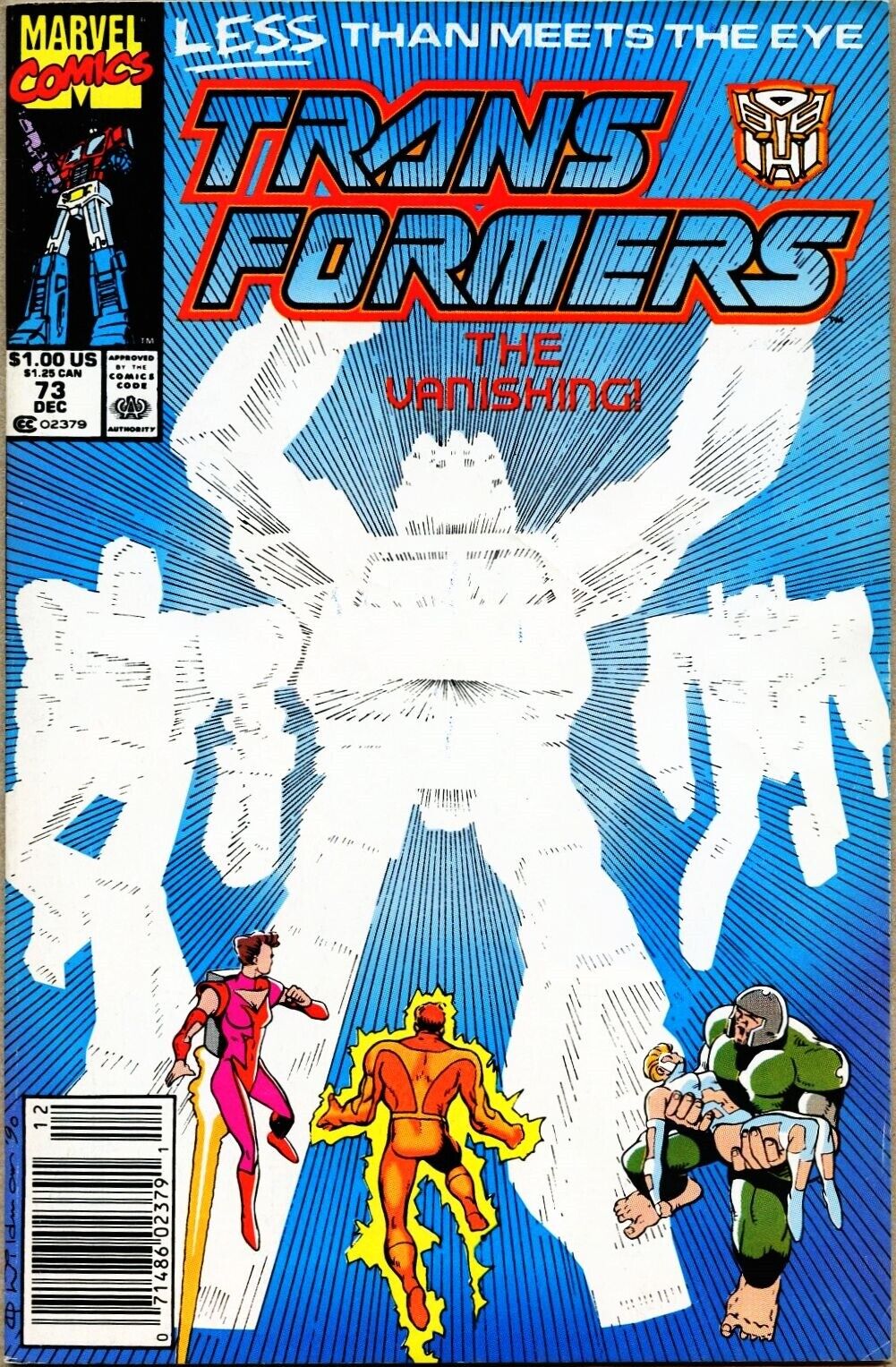 Transformers #73-1990 fn 6.0 1st Marvel series HTF later issue Newsstand