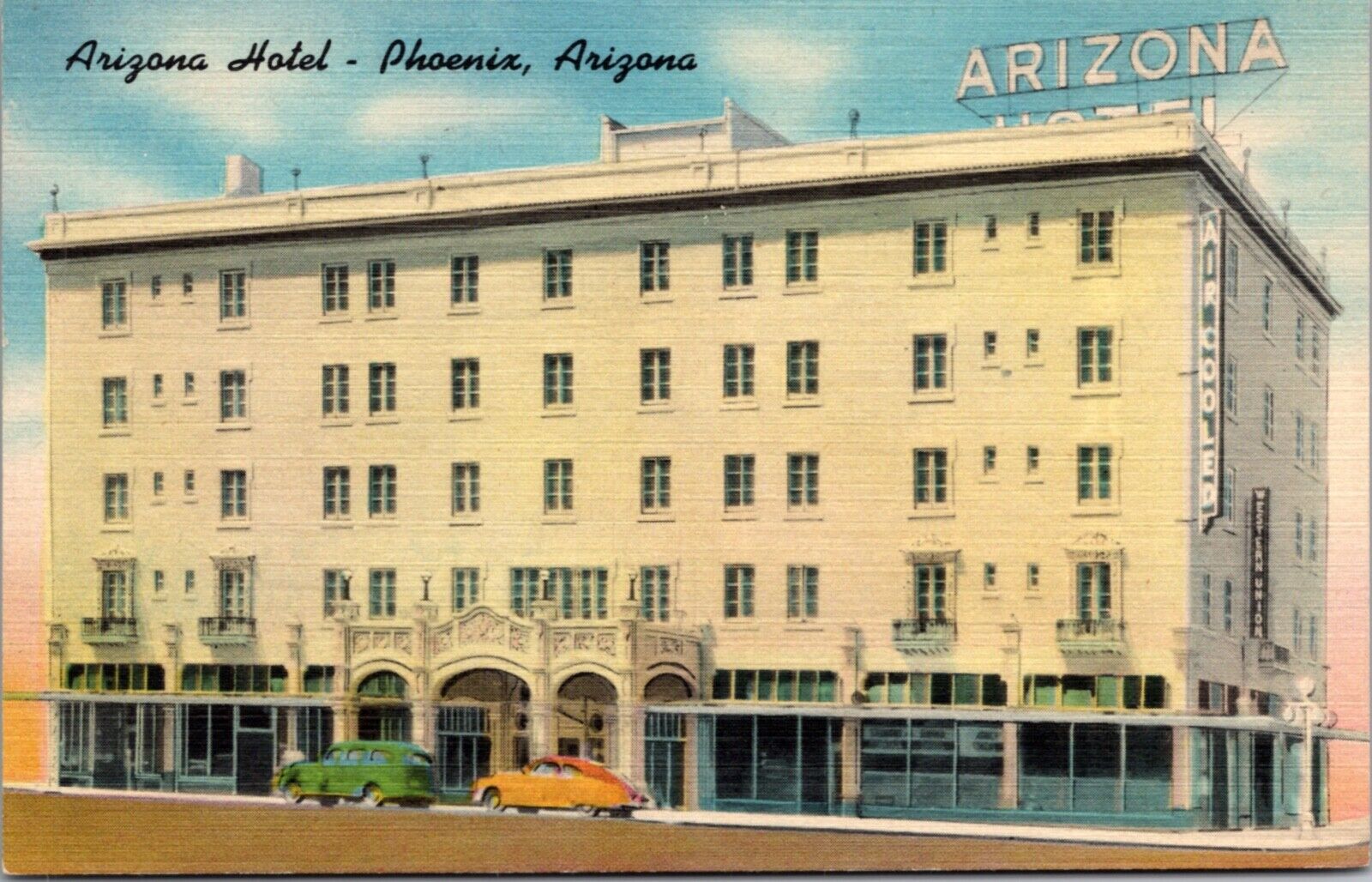 Linen Postcard Arizona Hotel in Phoenix, Arizona