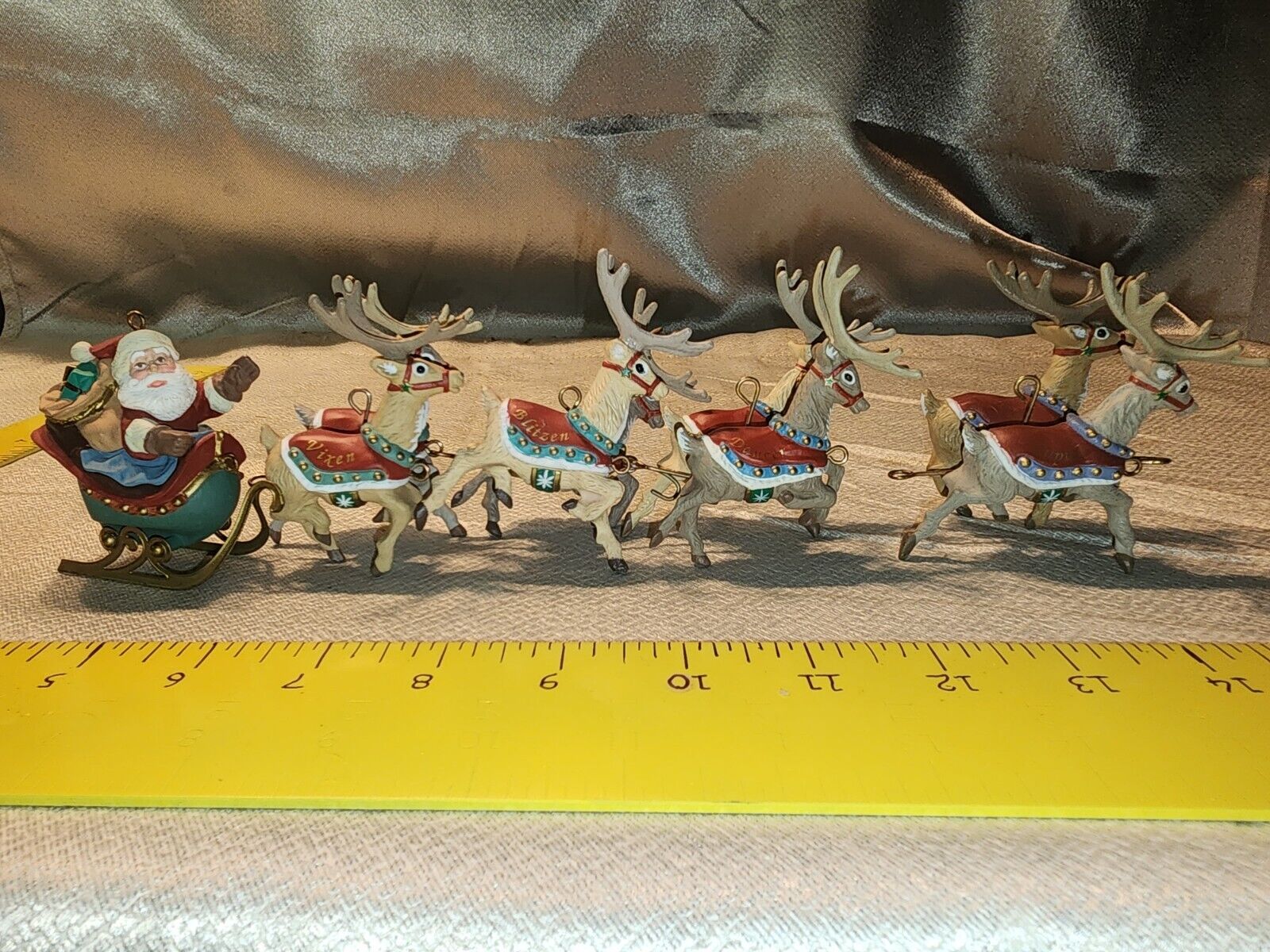Hallmark Keepsake Ornaments Santa and His Reindeer 1992 No Box