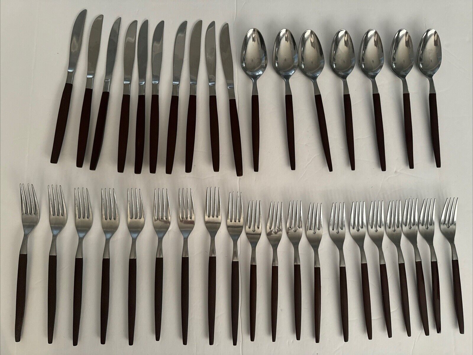 EKCO Eterna Canoe Muffin MCM Japan Forged Stainless Flatware 37 Pieces